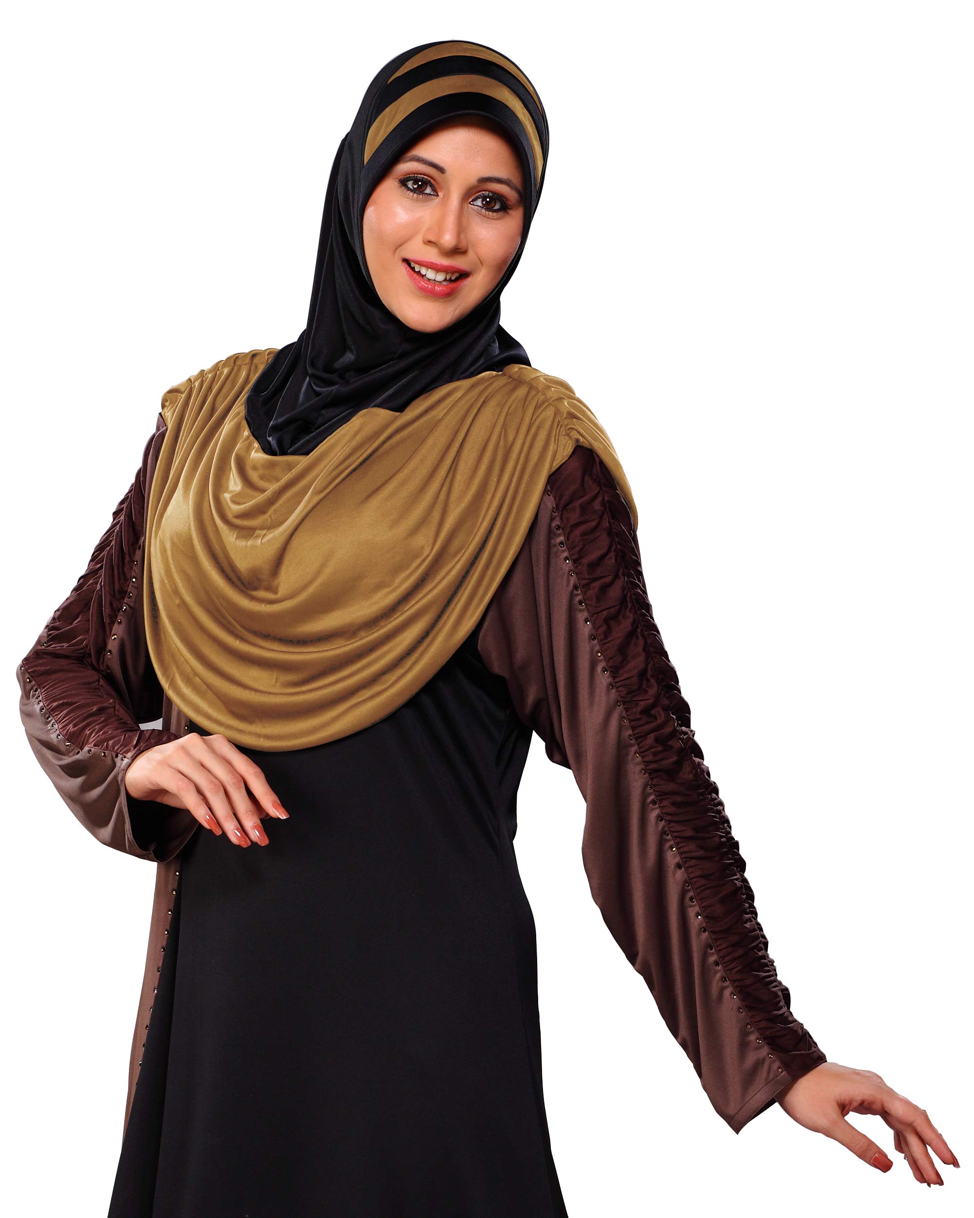 mehar HIJAB'S MODEST WOMEN'S DESIGNED FLEETED STYLISH ICRA FEEL GOOD FABRIC AFEEFA HIJAB XL-picture-16