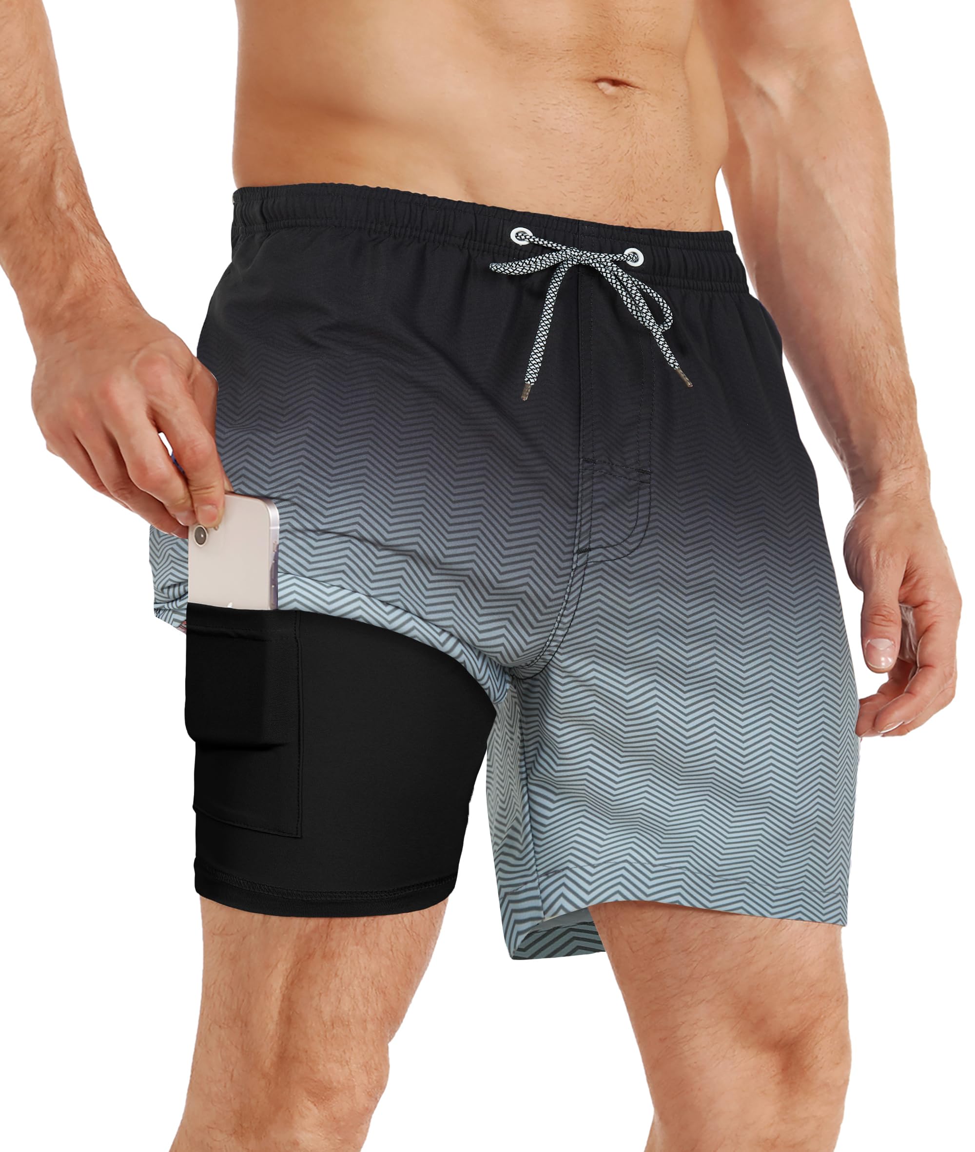 APTRO Costumi Pantaloncini da Bagno Uomo Mare Surf Piscina Stampa Hawaiana Estiva Grande Asciugatura Rapida con Fodera in Rete