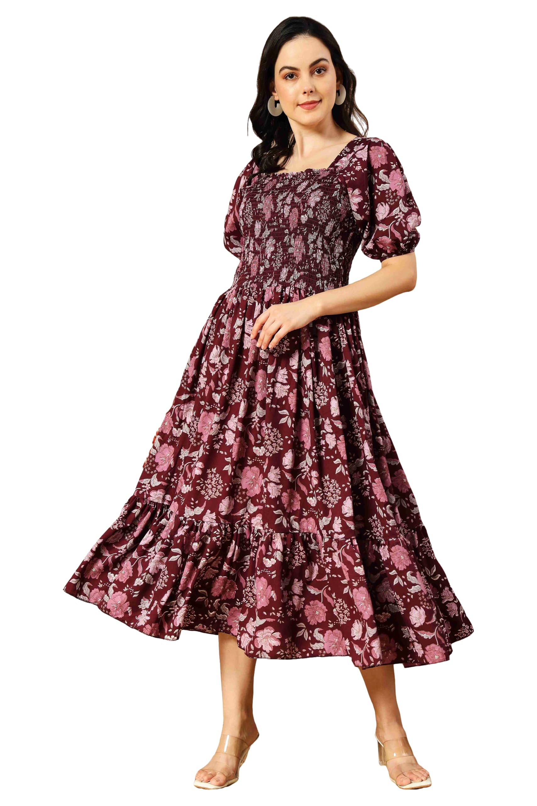 kuduzo Western Dressess for Women Pleated Dresss for Women |Stylish Latest Dresse |Long Kurtis|Stylish Tops|Western Tops for Girls|Gown|Maxi Dress Crop top|Party Dress Dress-picture-32