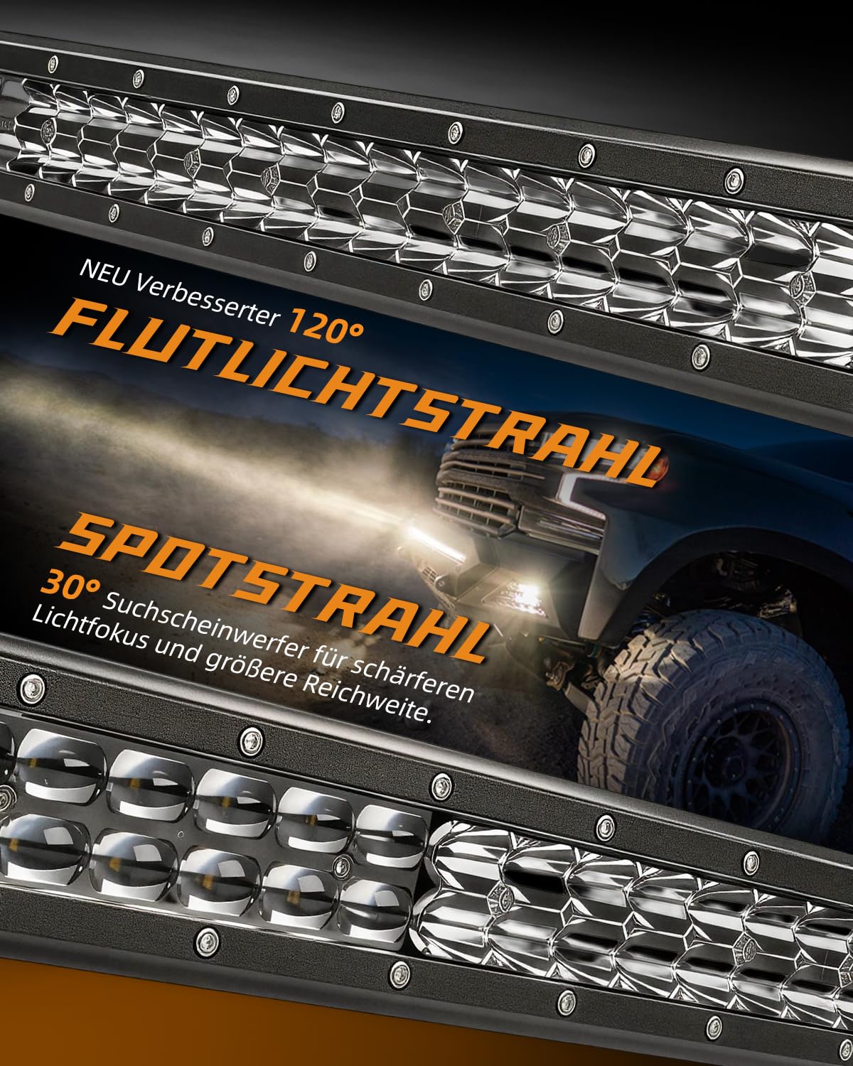 CO LIGHT 20 Zoll Light Bar Auto 55W 25000LM LED Balken Auto E-Geprüft Flutlichtstrahl Spotstrahl Kombiniertes Licht Für 4x4 LKW Auto ATV Buggy Traktor Wiring Harness Kit