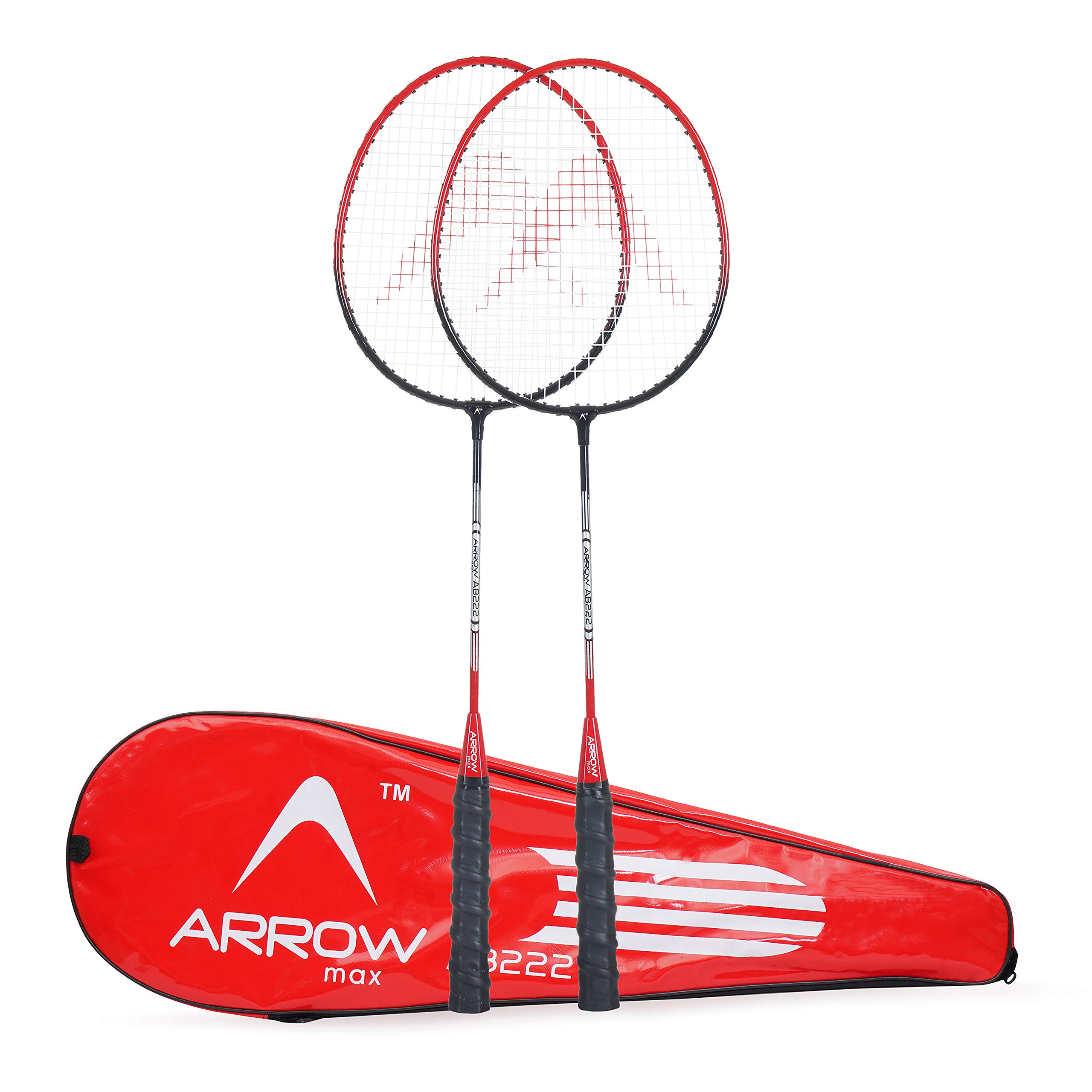 Arrowmax Badminton Racquet Set of 2 pcs for All Age Groups | Set of 2 Steel Rackets for Kids and Adults | Ideal for Everyday Play and Recreation | Multicolour AB-222 (RED) (B08MYQFH64) Amazon Price History, Amazon Price Tracker