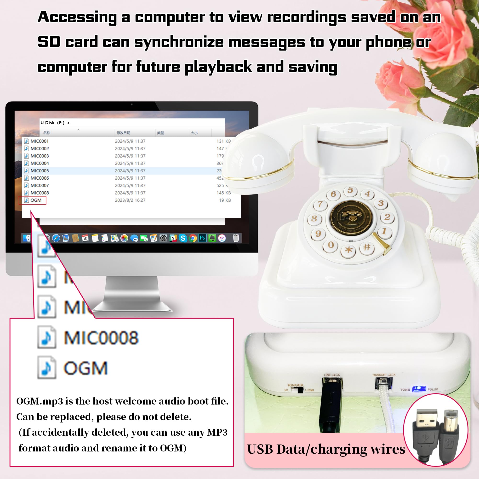 Libro degli ospiti audio per matrimonio con riproduzione one-touch e volume regolabile per matrimoni, anniversari, feste di compleanno, baby shower (bianco S)