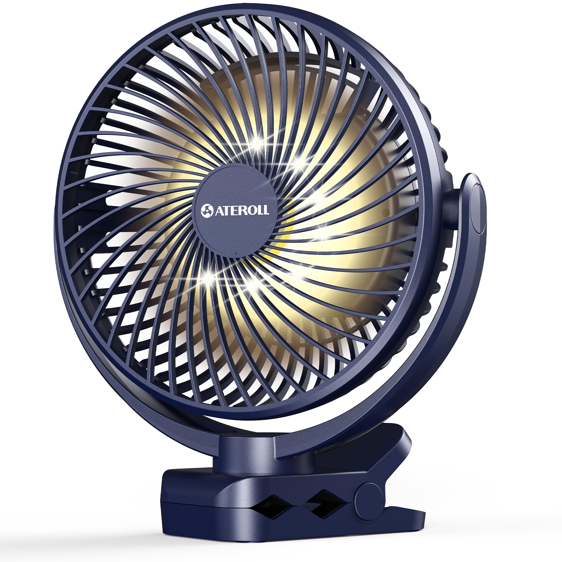 Ventilateur de table à clip 10000 mAh alimenté par piles avec minuterie