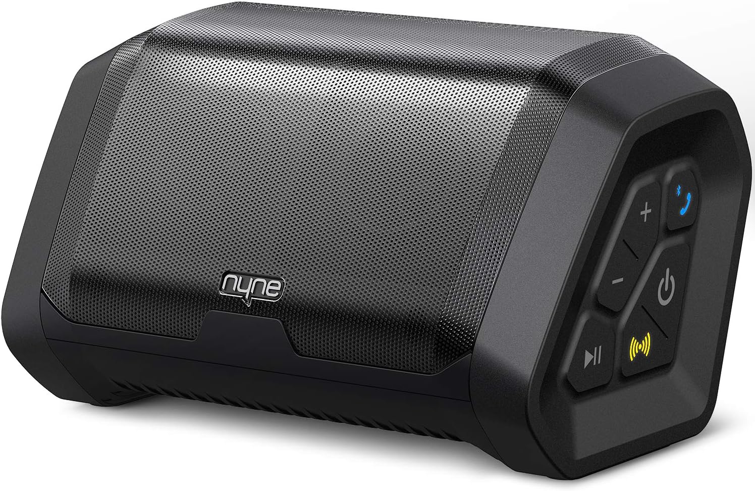 NYNE Punch Portable Wireless Bluetooth Speakers 4.2 Waterproof IP67, 20 Hours Play-time, 100 ft Range,Stereo Pairing, Durable and Loud Speakers Compatible iPhone/Samsung, Outdoor/Beach/Travel,Black
