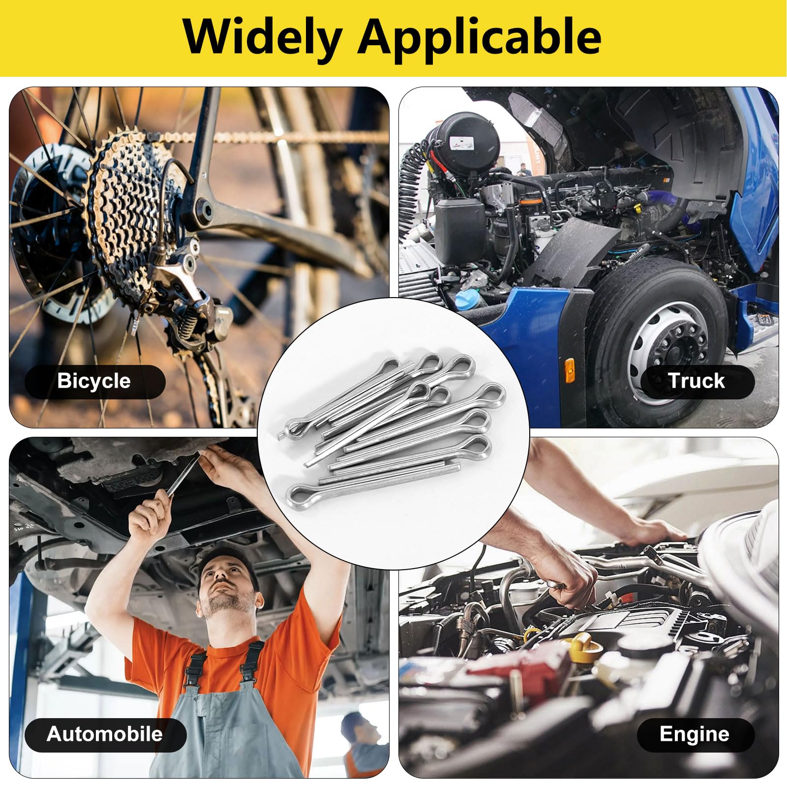 230 Pezzi Copiglie in Acciaio Inossidabile Assortimento Coppiglie Spaccate con Scatola Portaoggetti in 6 Diverse Dimensioni M1 M2 M2.5 M3 M4 M5 Cotter Pin Coppiglia Spaccate per automobili