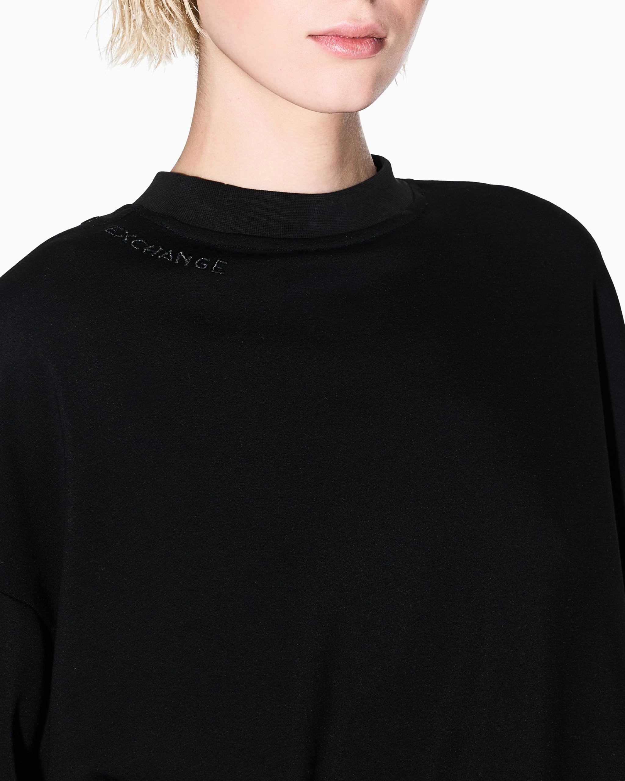 Armani Exchange Contrast Logo Crewneck Maglia di Tuta Donna
