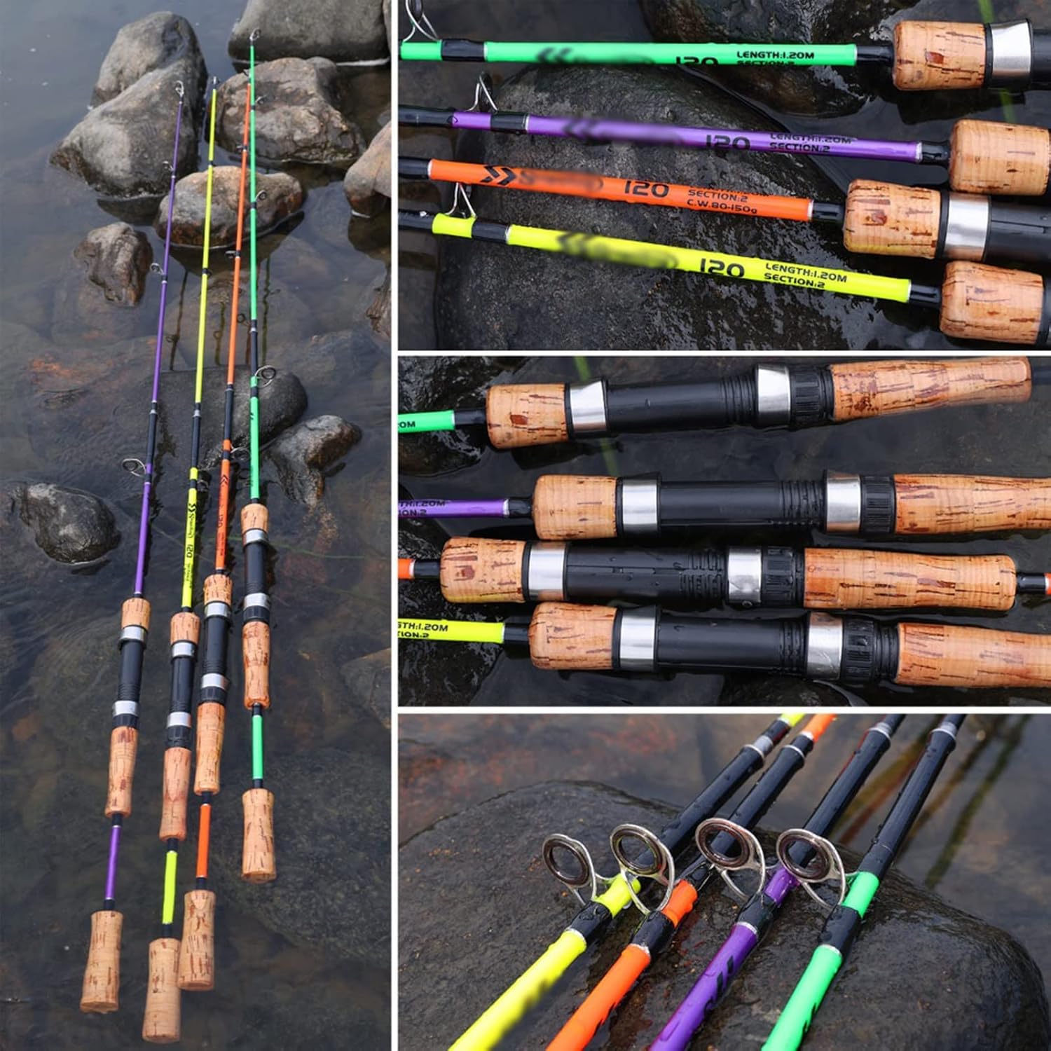 Telescopic Fishing Rod Lure Fishing Rod 1.2m Resin Rod 2 Piece Spinning Rod 5kg Max Resistance for Freshwater Leisure Fishing Rod Fishing Rod Portable