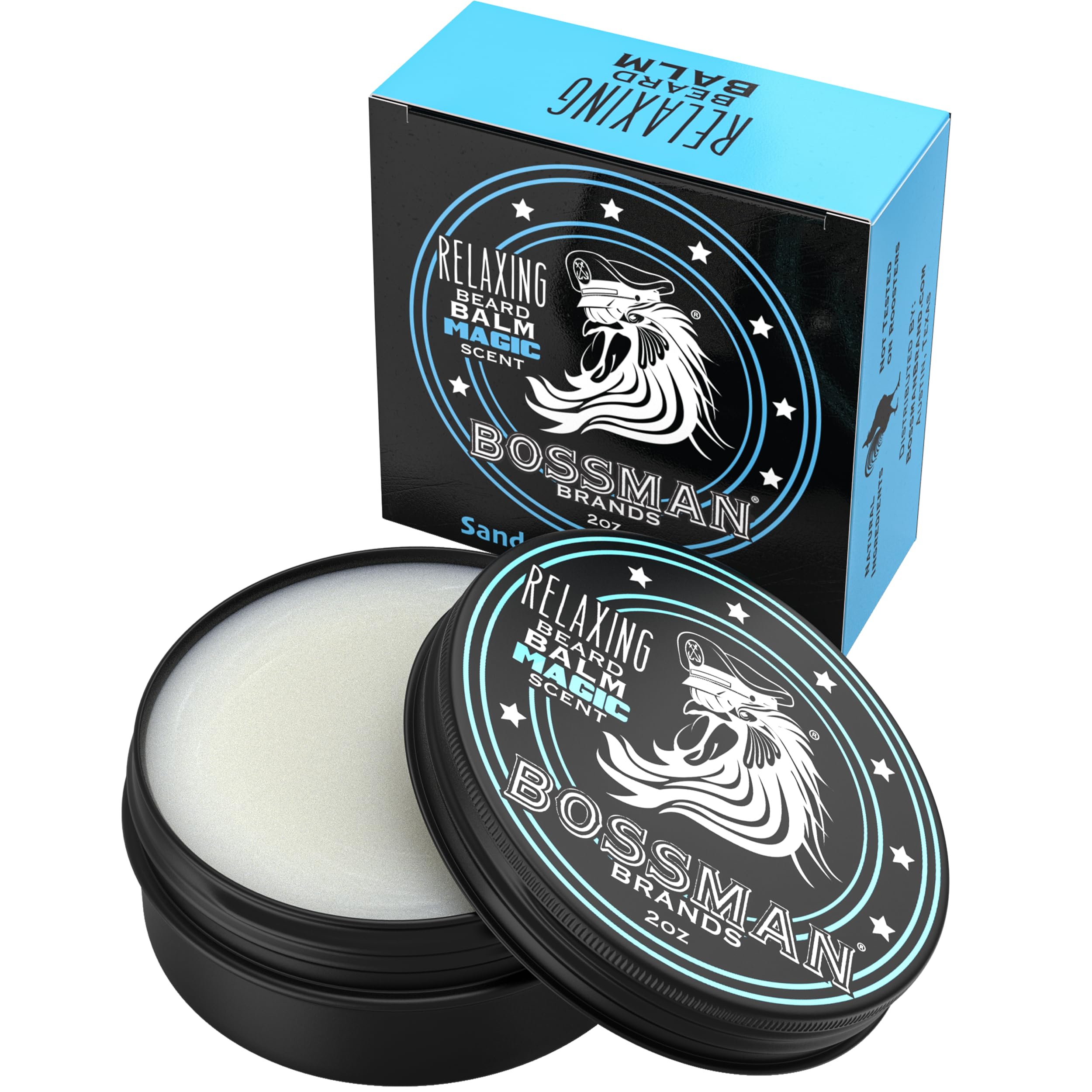 Bossman Relaxing Beard Balm for Men (Magic Scent) – Tames, Relaxes, Thickens & Softens for Ultimate Beard Care – Made in USA