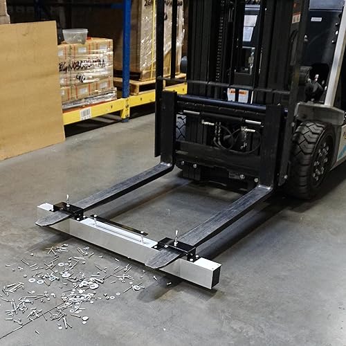 Miniatura 5 de Master Magnetics Barredora magnética de piso, tipo colgado, para carretilla elevadora, ancho de barrido de 48 pulgadas, liberación rápida, MRHS48RXC