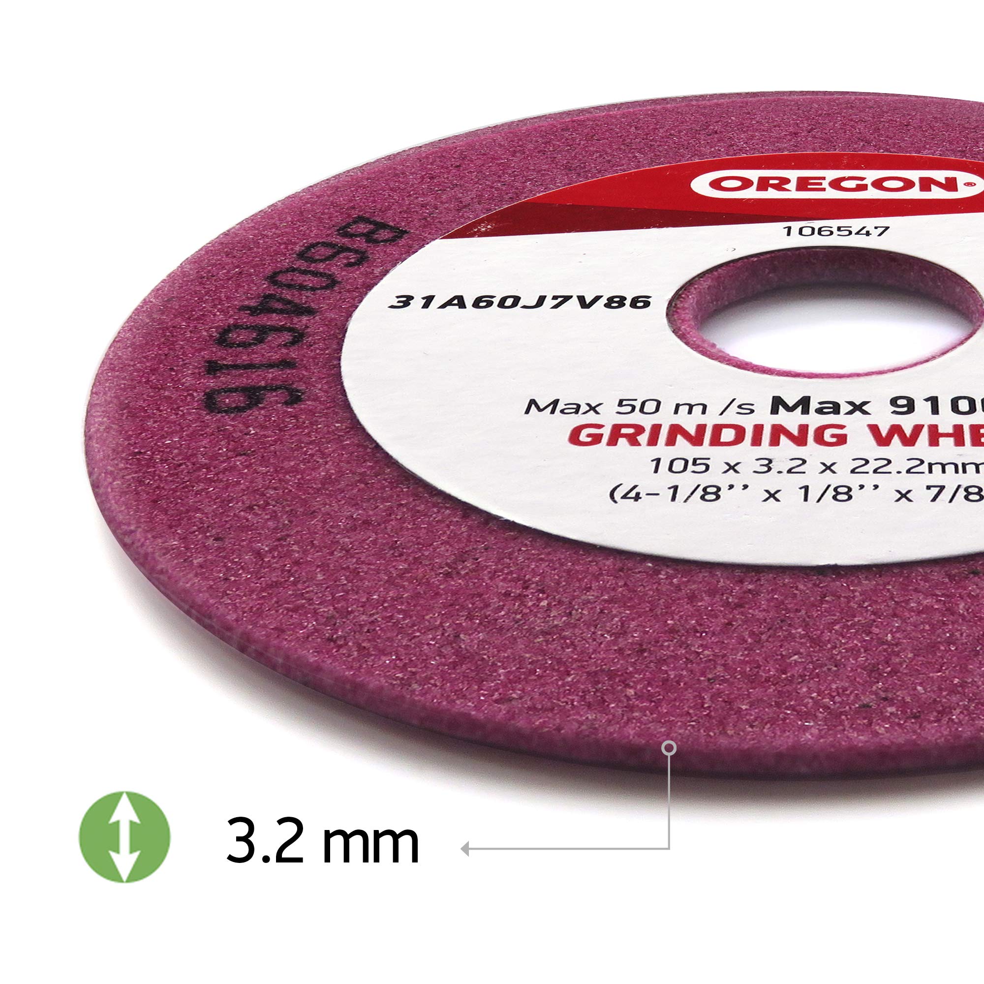 Oregon Q106547 Chainsaw Sharpener Replacement Grinding Wheel, 3/8" Low Profile.325, 1/4" Pitch, 1 pc Schleifscheibe, 3.2 mm (1-pack)