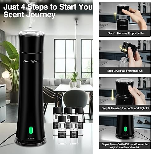 Miniatura 6 de Kit de iniciación de difusor de aroma de hotel, cobertura de 1500 pies cuadrados, difusor de aceite esencial de plástico de alta calidad, difusor