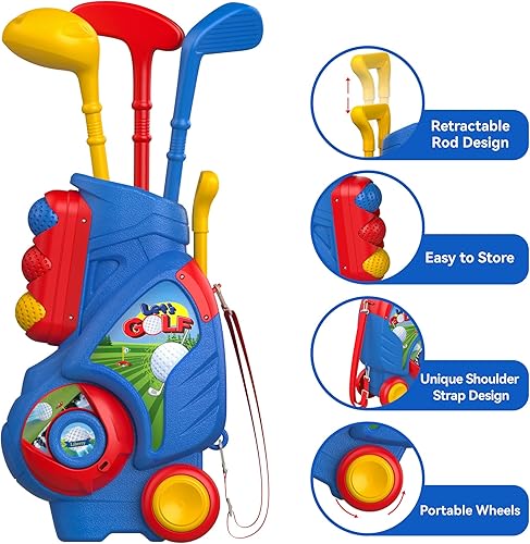 Miniatura 2 de Liberry Juguetes para niños de 2, 3, 4, 5 años, regalo de Navidad, cumpleaños, juego de golf y juego de pelota en T ajustable para niños y niños