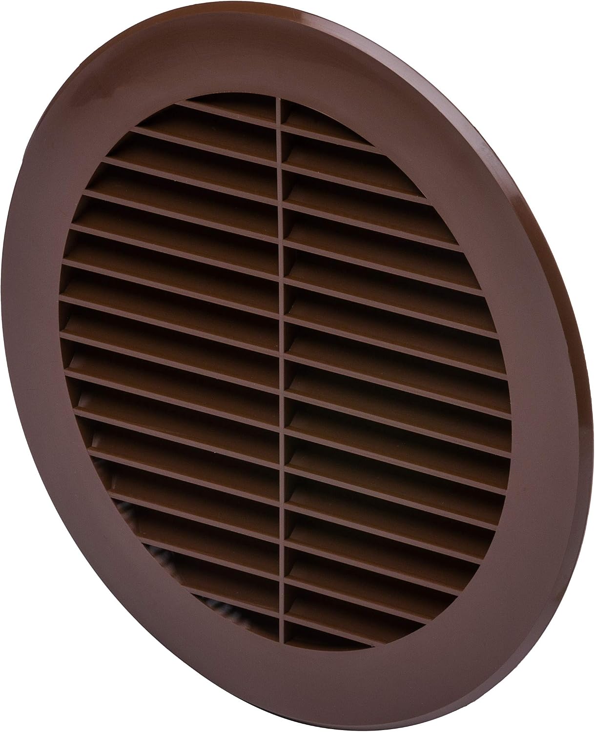 Vent Systems 6'' Inch Brown Soffit Vent Cover - Round Air Vent Louver - Grill Cover - Built-in Insect Screen - HVAC Vents for Bathroom, Home Office, Kitchen - Pack of 1
