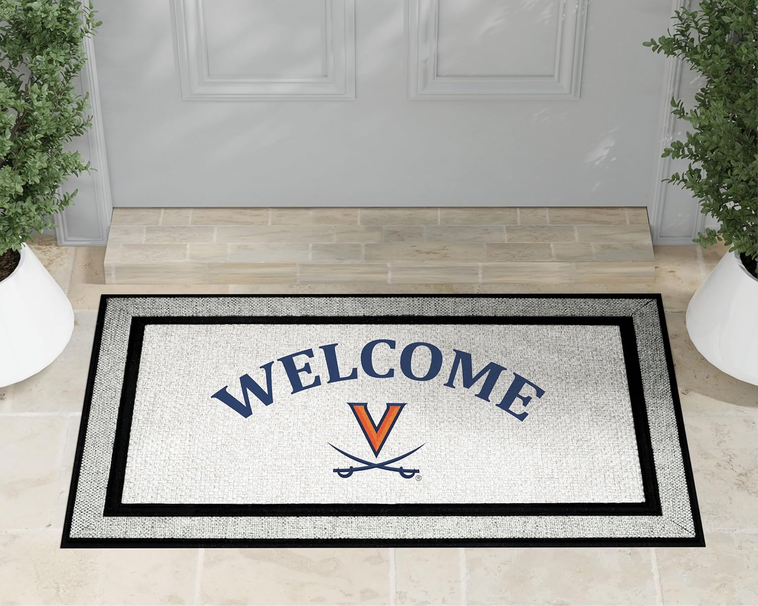 KH Sports Fan 18x30 Gray Virginia Cavaliers Welcome Doormat NCAA Rug