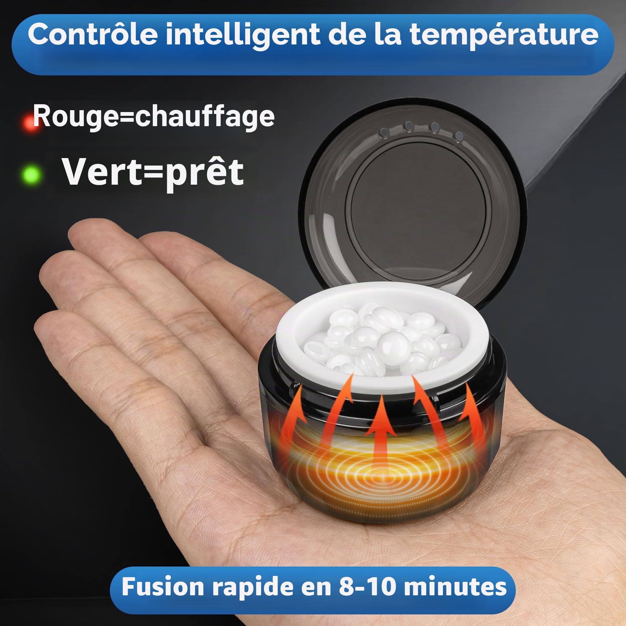 Foneso Cire Epilation Nez Kit pour Hommes et Femmes | Épilateur pour poils du nez, oreilles et sourcils | Réchauffeur portable à chauffe rapide USB-C, perles de cire et applicateurs