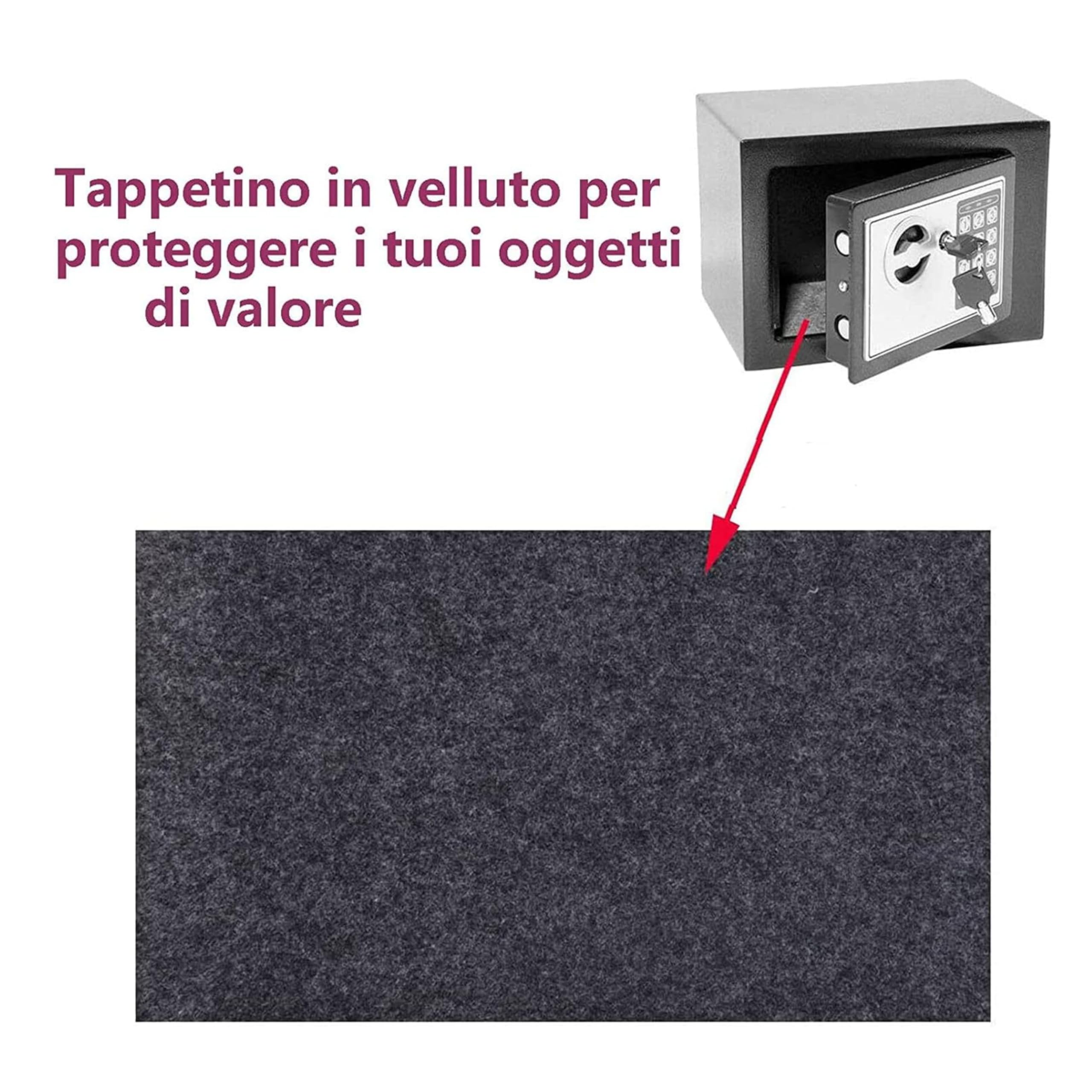 YASTA Cassaforte a muro con chiave e Combinazione Numerica Elettronica 23x17x17 Cm 6L Cassetta Di Sicurezza Da Incasso