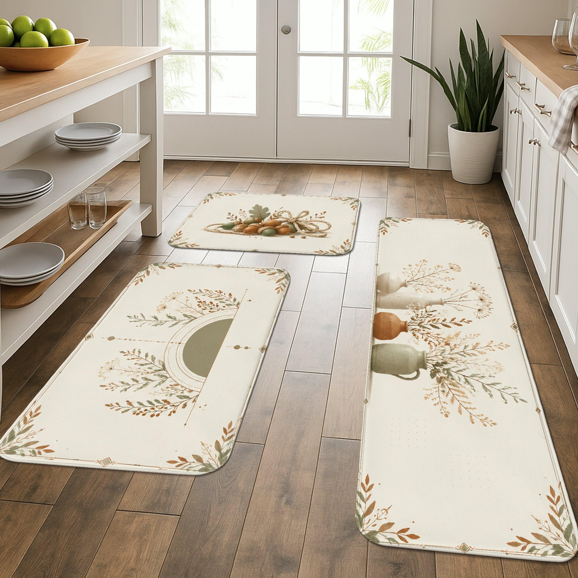 Lot de 3 tapis de cuisine pour protéger le sol du lavabo et de la salle de bain