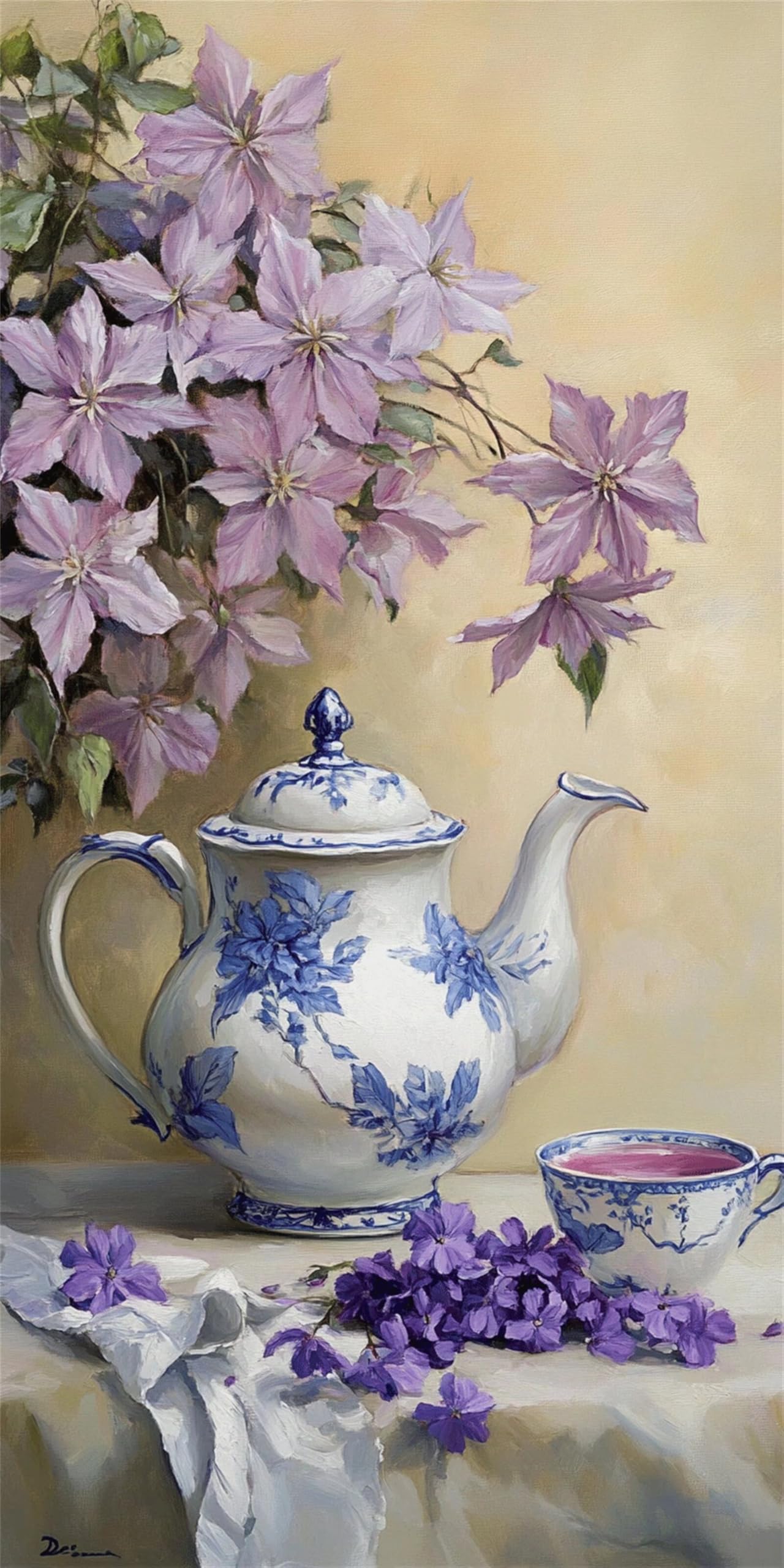 Grande Dipingere con i Numeri 60x120cm Dipingere con i Numeri Adulti Fiore Paint by Numbers Hobby Creativi Adulti e Principianti fai da te Kit Completo Craftoria,Decorazioni Casa Regalo Piante-y1548