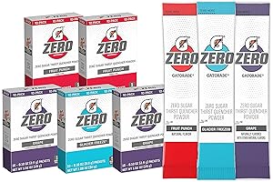G Zero Zero Sugar Fruit Punch Variety Pack Powder, 10 Count, Pack of 5
