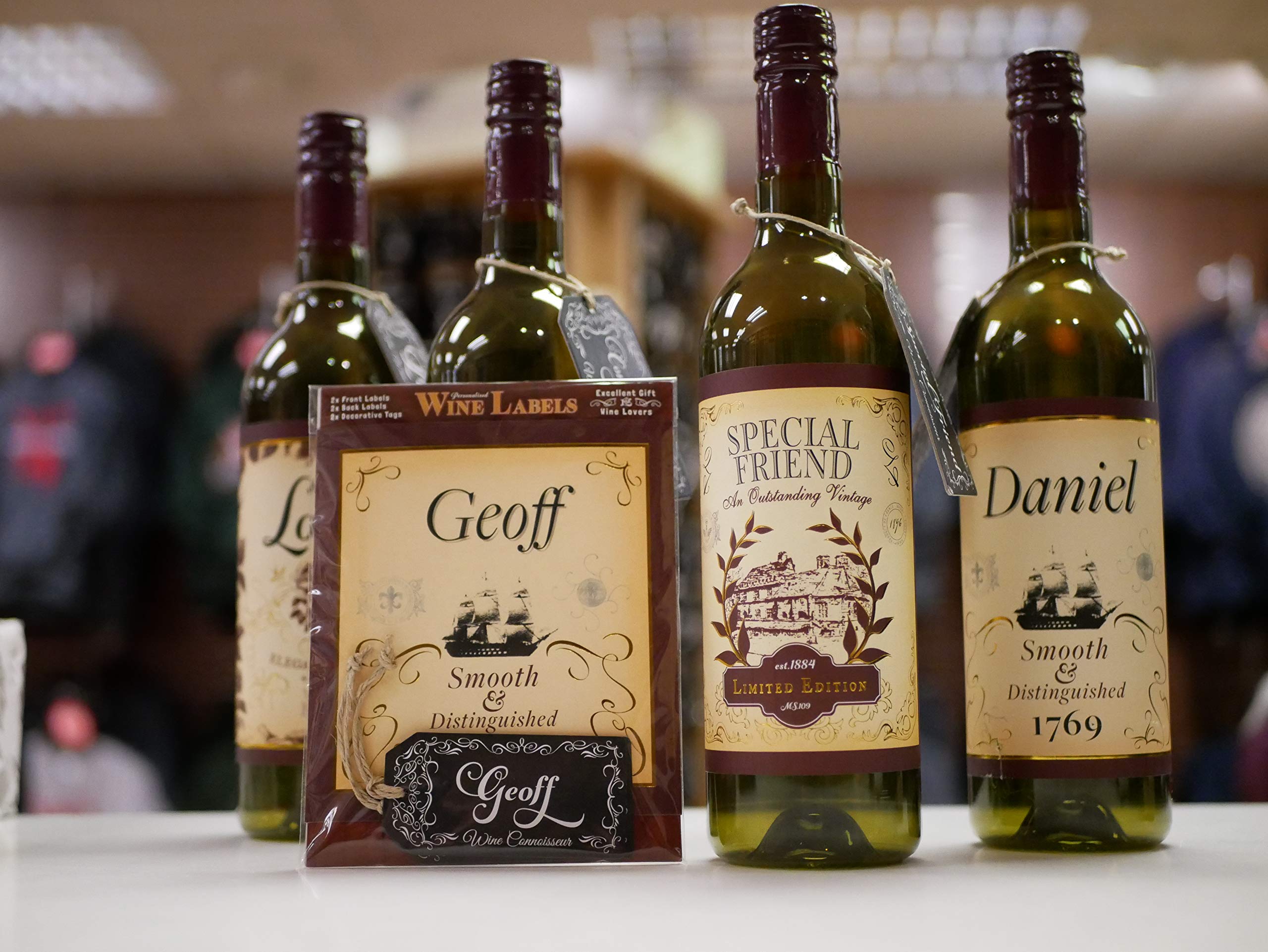 mulberry studiosGeoff Wine Label, 2 Front and Back Labels and 2 Tags