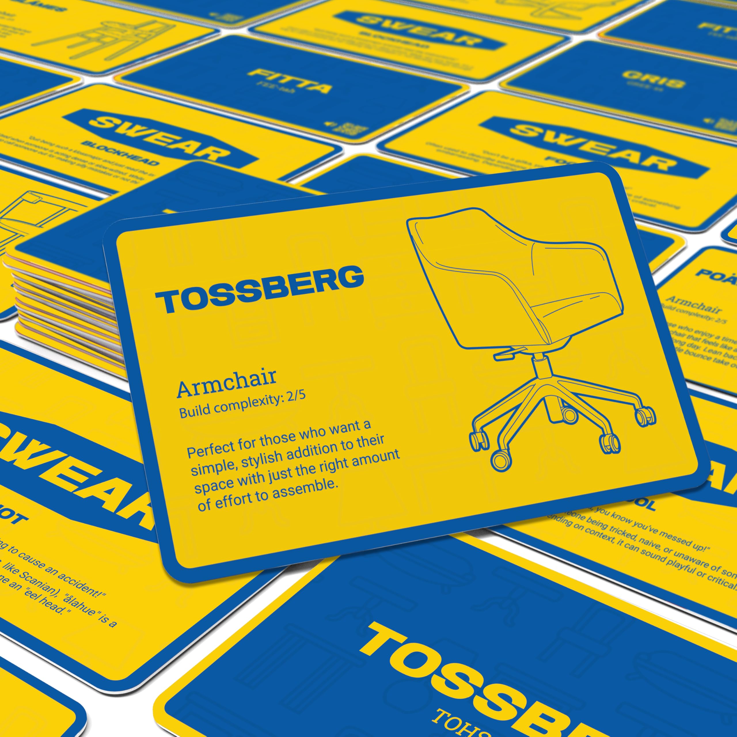 Bubblegum Stuff, Swear or Chair, Adult Party Game of Scandinavian Swear Words vs Furniture Names - Image 4