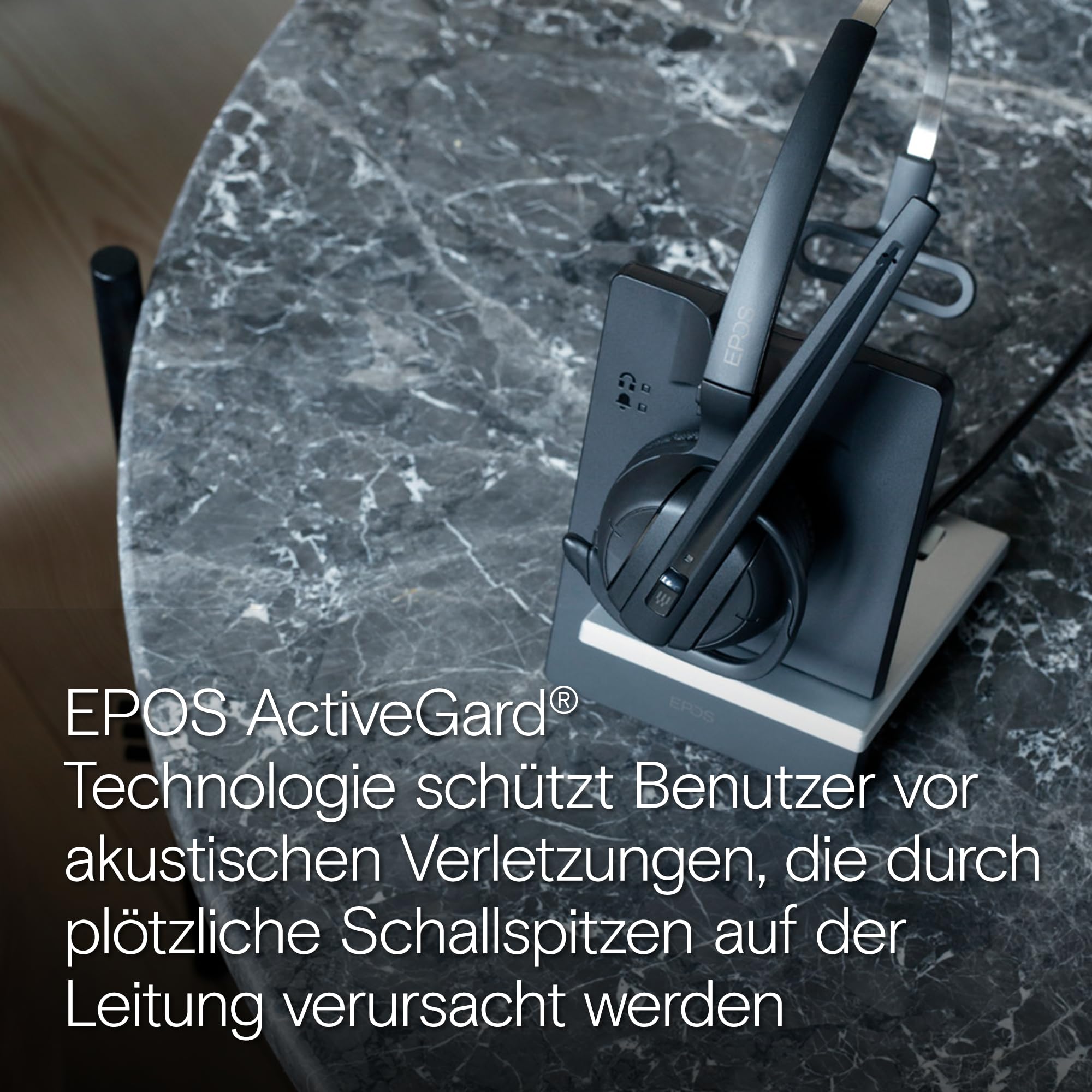 EPOS Impact D 10 Phone II - EU II - Kabelloses DECT-Headset für Tischtelefone, Geräuschunterdrückend, Mehrere Tragestile, Lange Akkulaufzeit, ActiveGard, Ideal für Büroprofis