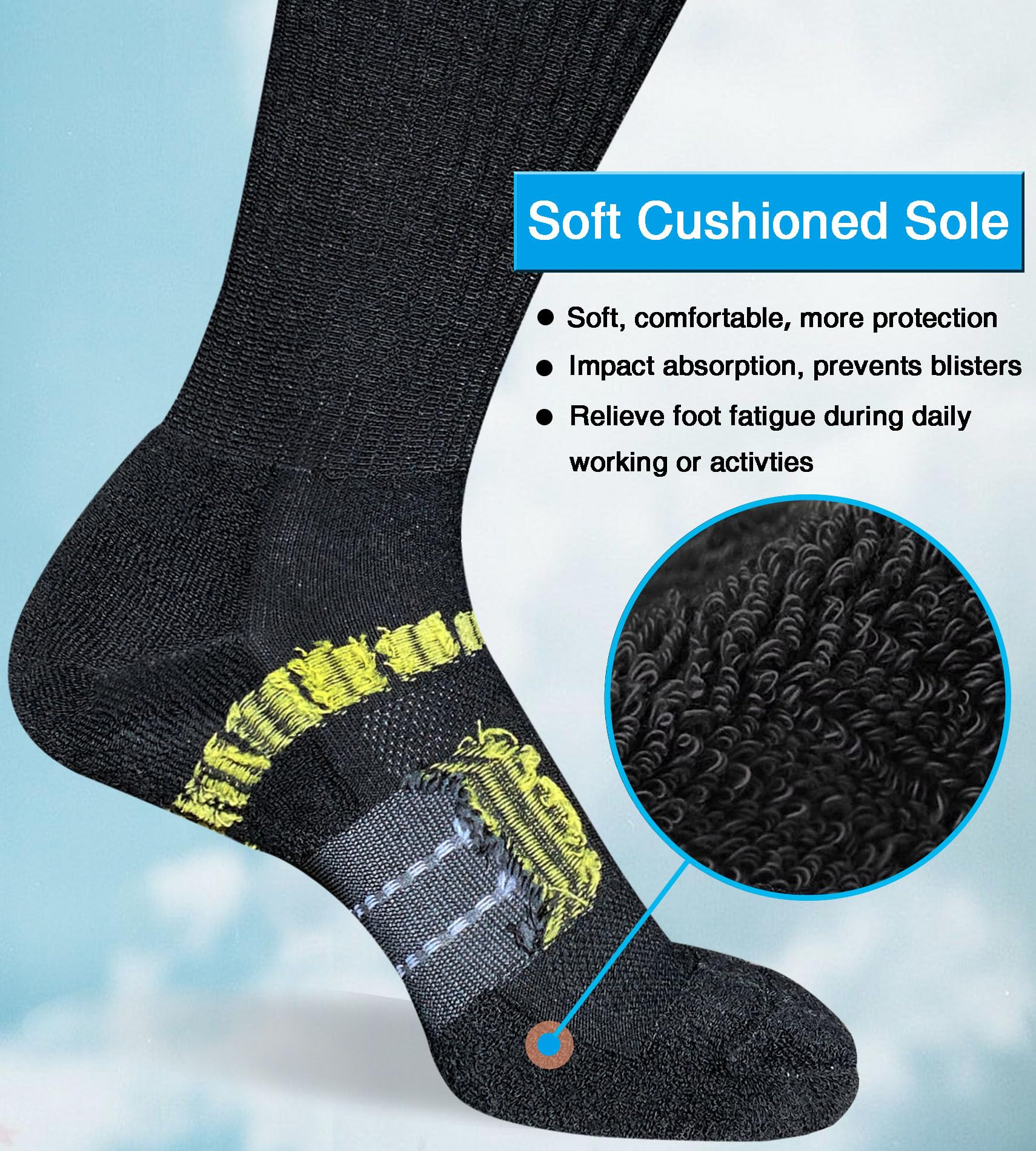 suaskk Calcetines deportivos acolchados para mujer, transpirables, absorbentes, cómodos, para senderismo, 5 pares