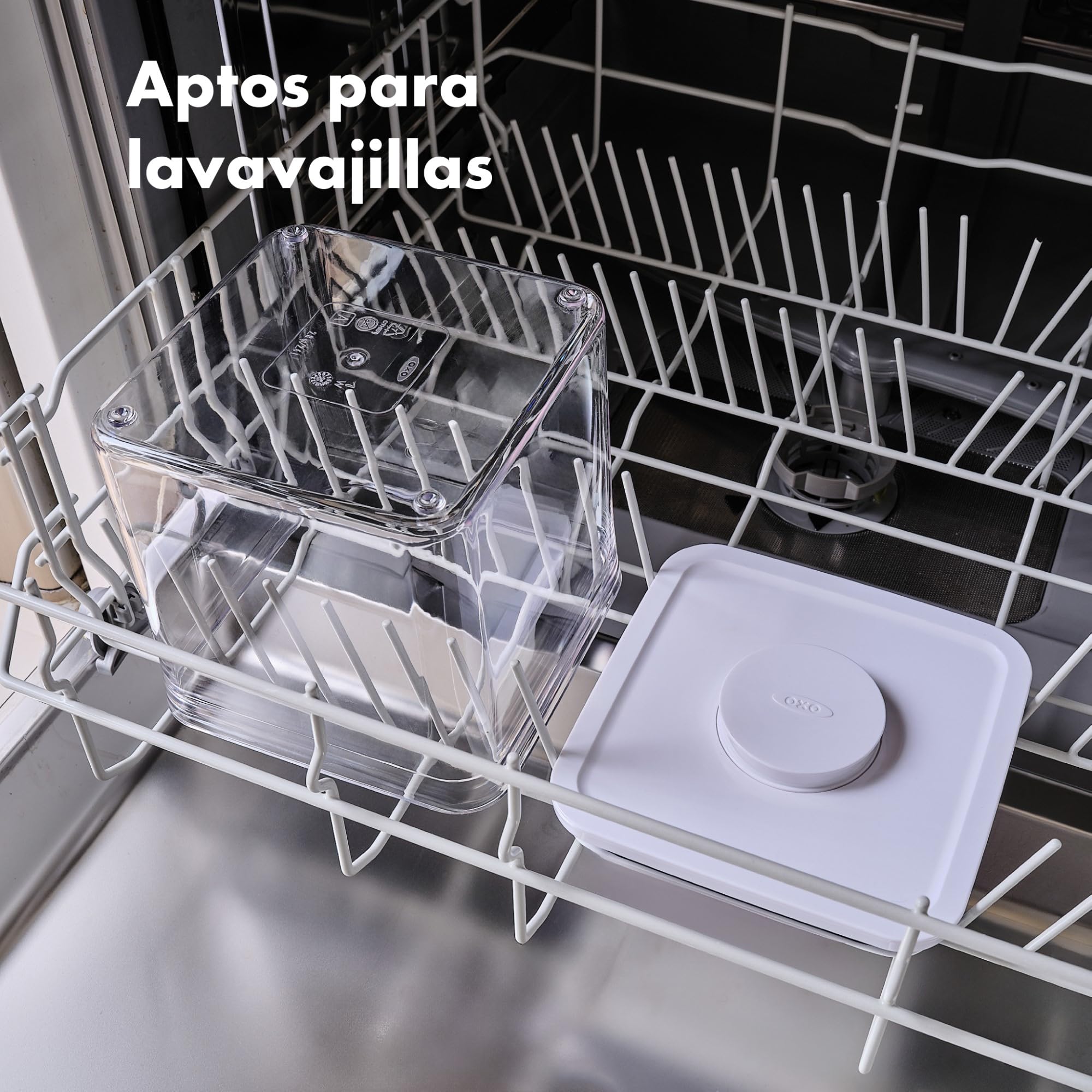 OXO Good Grips POP Contenedor – Almacenamiento Hermético y Apilable de Alimentos, Transparente, 2.6L | Cierre hermético con botón, almacenamiento apilable, esquinas redondeadas para verter fácilmente