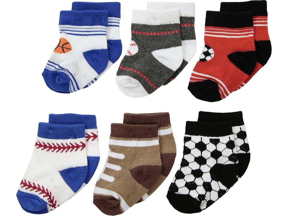 

Jefferies Socks Sport Crew 6-Pack (Infant/Toddler) (Multi) Boys Shoes