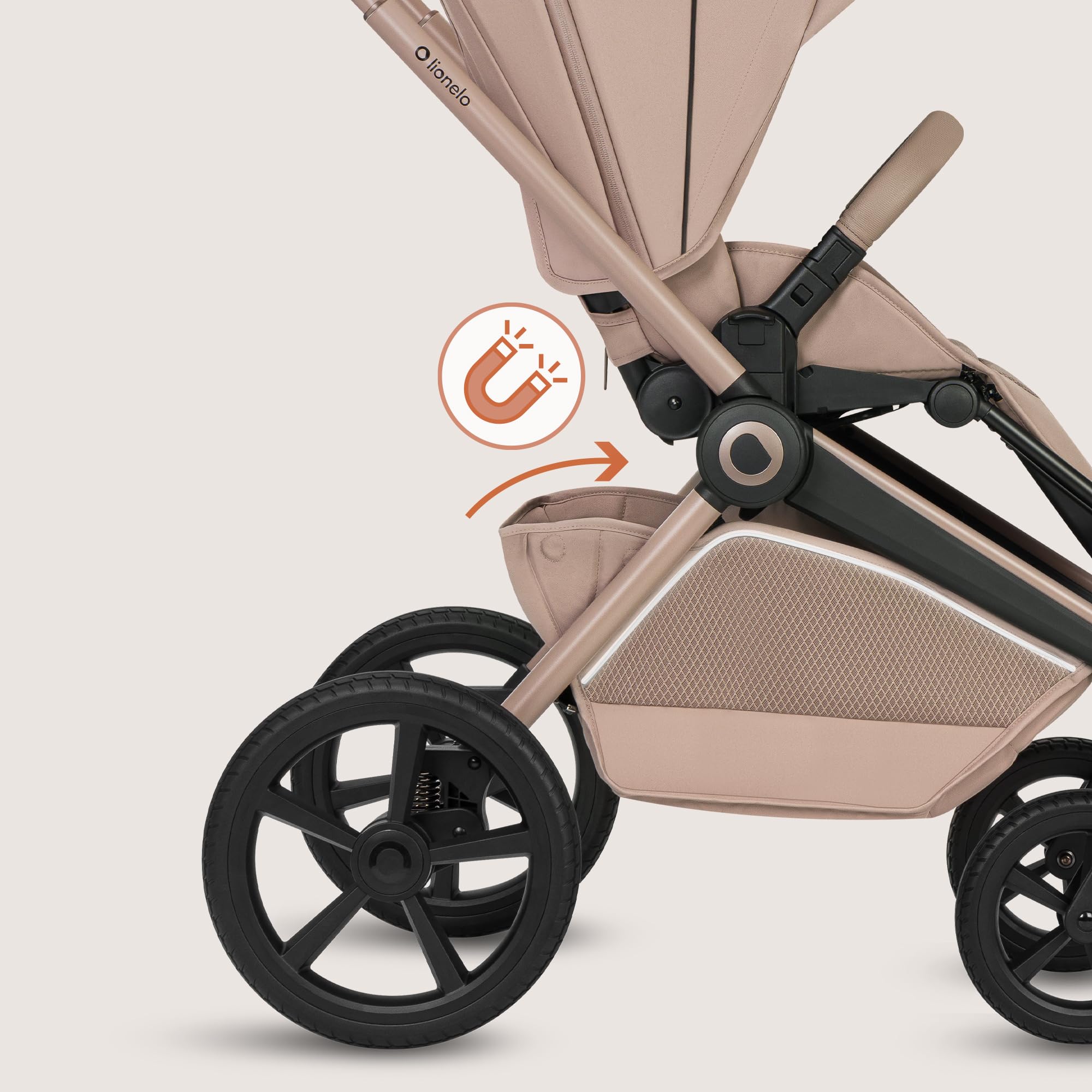 Lionelo Freya Carro Bebe 3 Piezas Carrito de Bebe 3 en 1 (0-4 Años, Hasta 22 Kg), Plegable Capazo, Silla y Silla de Coche I-Size 40-87 Cm, Suspensión, Ruedas PU, Capota UPF50+, Cochecito Bebe