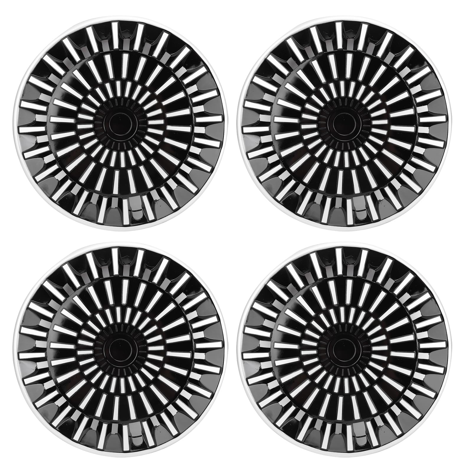 14 Pouces Enjoliveurs de Roues, Kit de 4 Enjoliveurs Universels R14 pour Voitures, Camions, SUV, Jantes en Aluminium, Jantes en Acier, Enjoliveurs de Roue Noirs