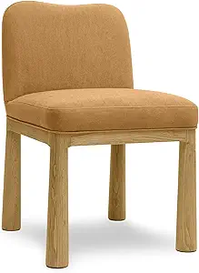 Tov Furniture Tiara Cognac Velvet Oak Dining Chair