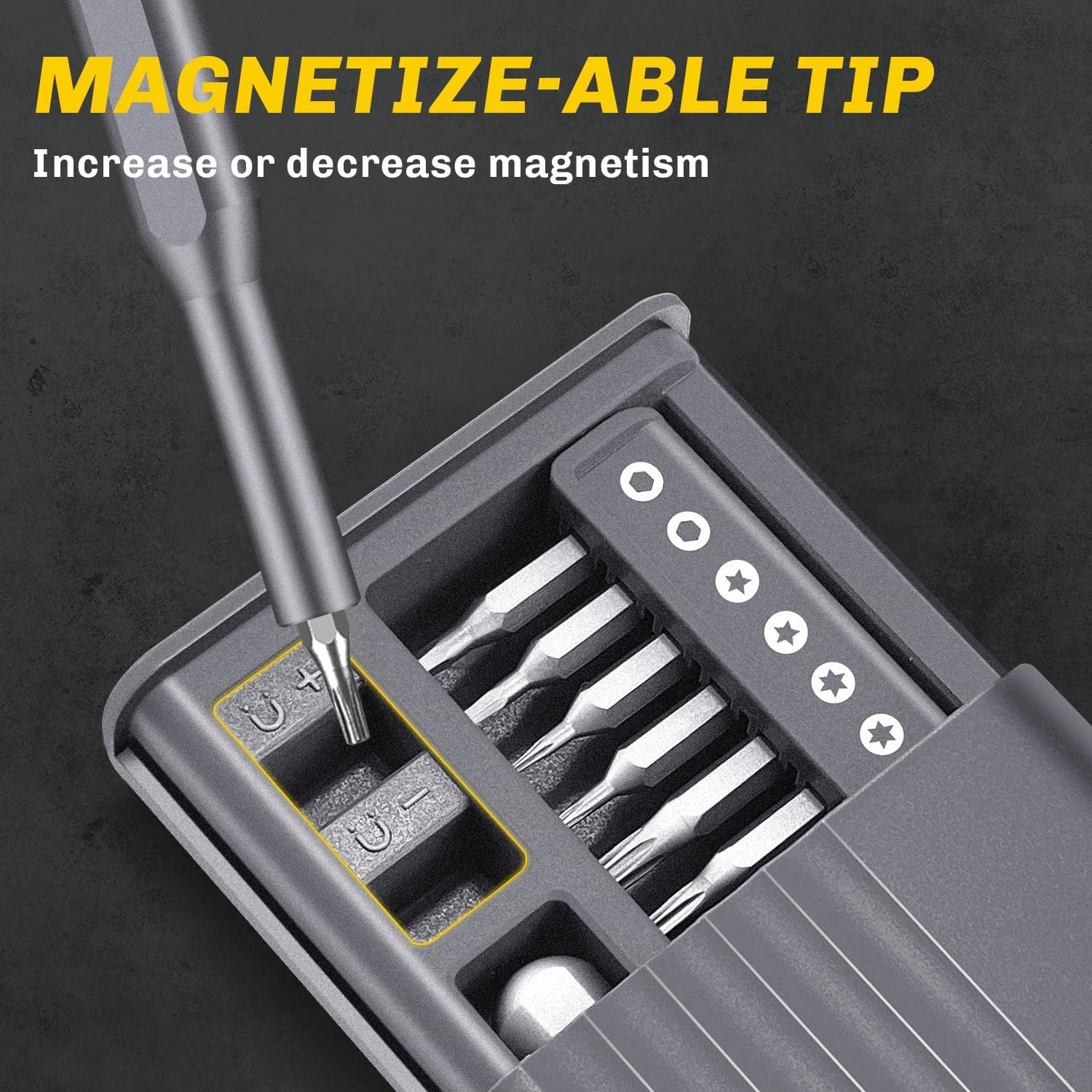 26 in 1 Small Precision Screwdriver Set, Professional Magnetic Mini Repair Tool Kit for Phone, Computer, Watch, Laptop, Macbook, Ring Doorbell, Eyeglass, Electronic, [Bearing Steel] Screw Driver