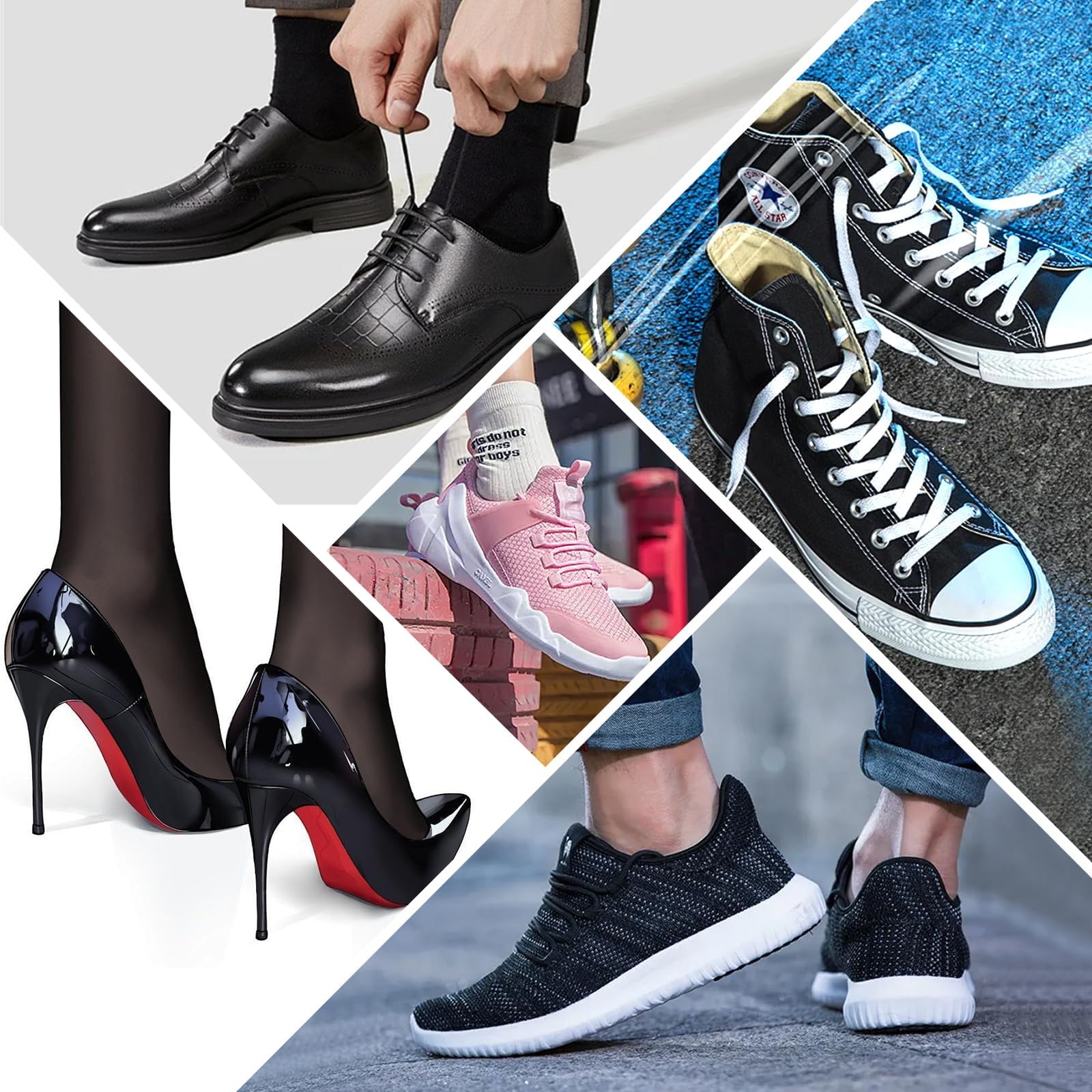 UCAMP Juego de 8 Pares Hormas de Plástico para Hombre, Justable Longitud, Talla 38-47, Negro
