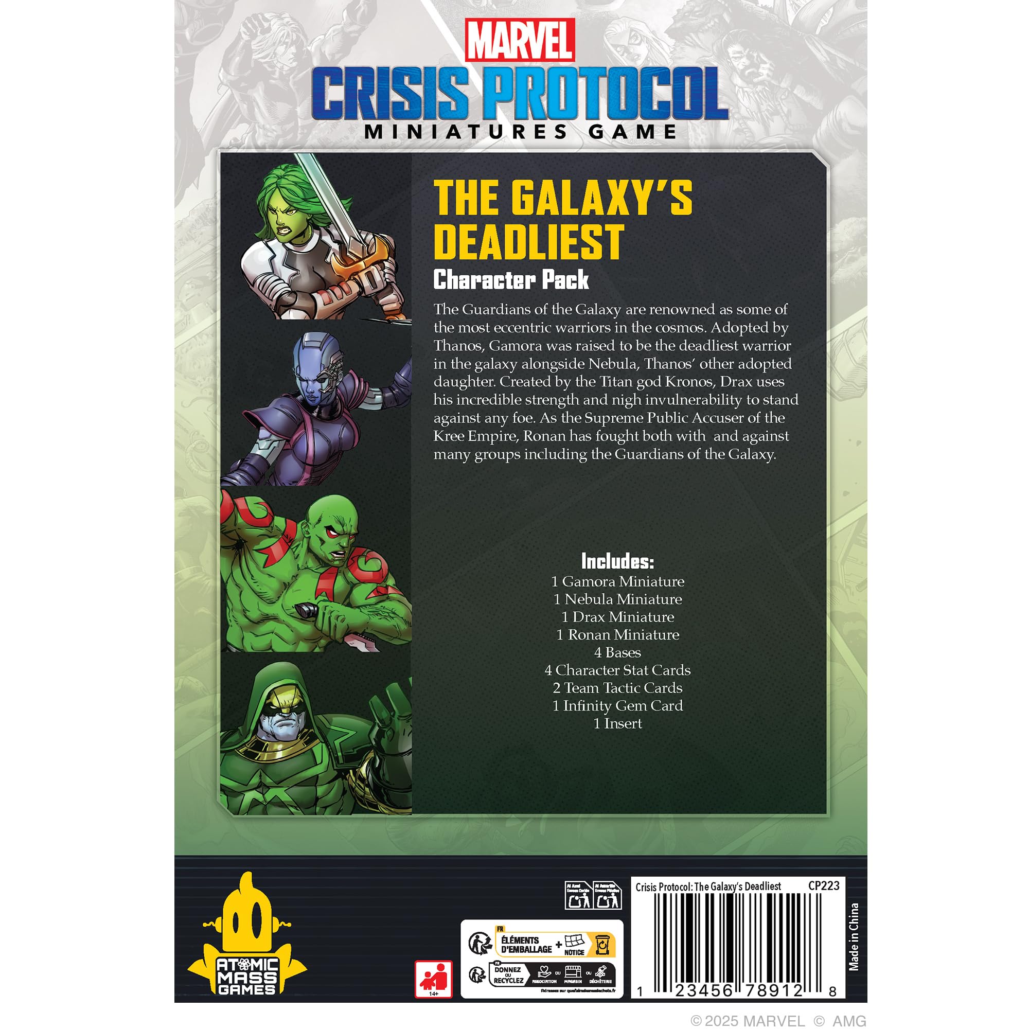 Atomic Mass Games Marvel Crisis Protocol - Pacchetto affiliazione più letale del galassia, gioco di miniature (versione inglese), dai 14 anni in su, 2 giocatori, tempo di gioco: oltre 90 minuti