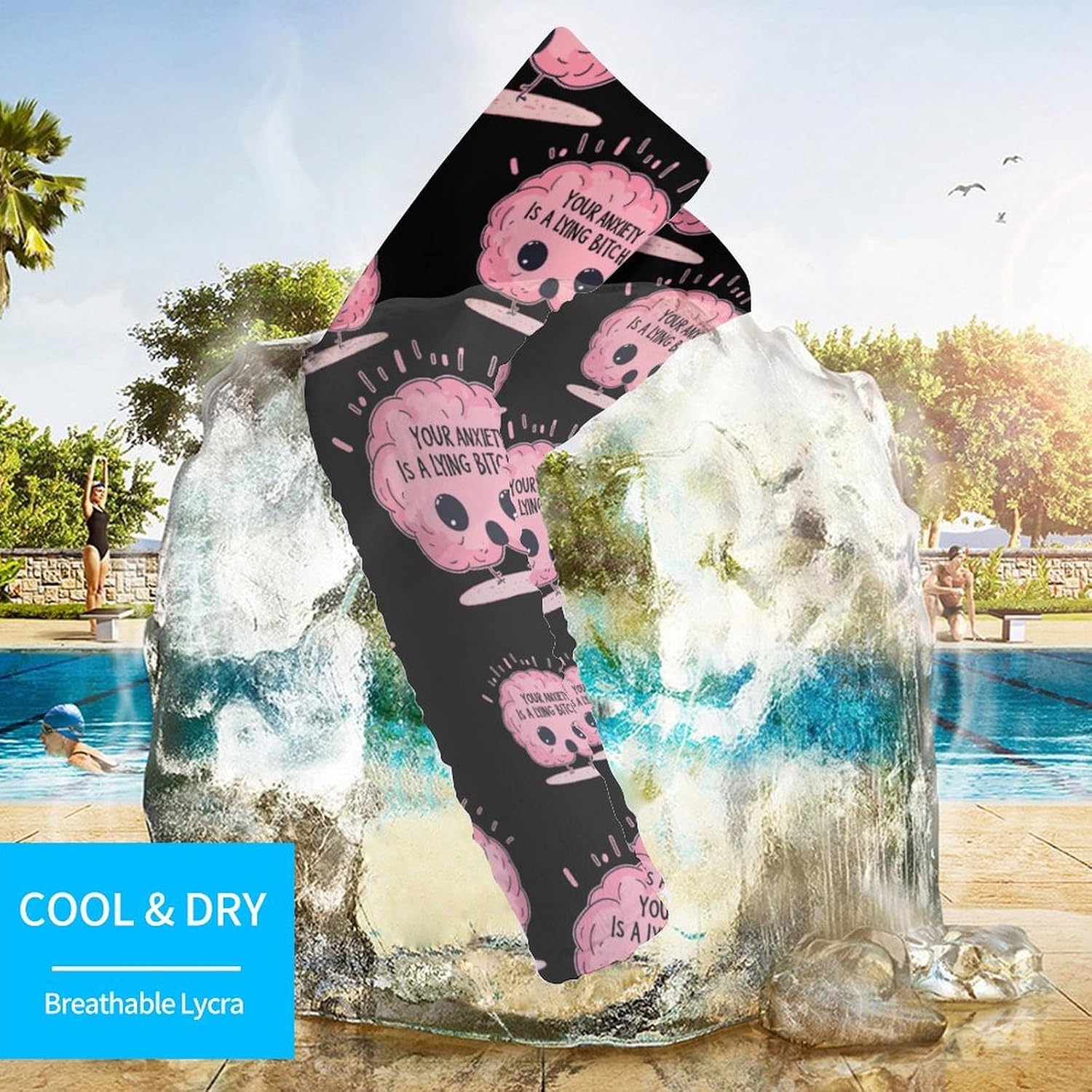 Your Anxiety Is A Lying Bitch Arm Sleeves Cooling Sun Protection Sports Compression for Golf Basketball