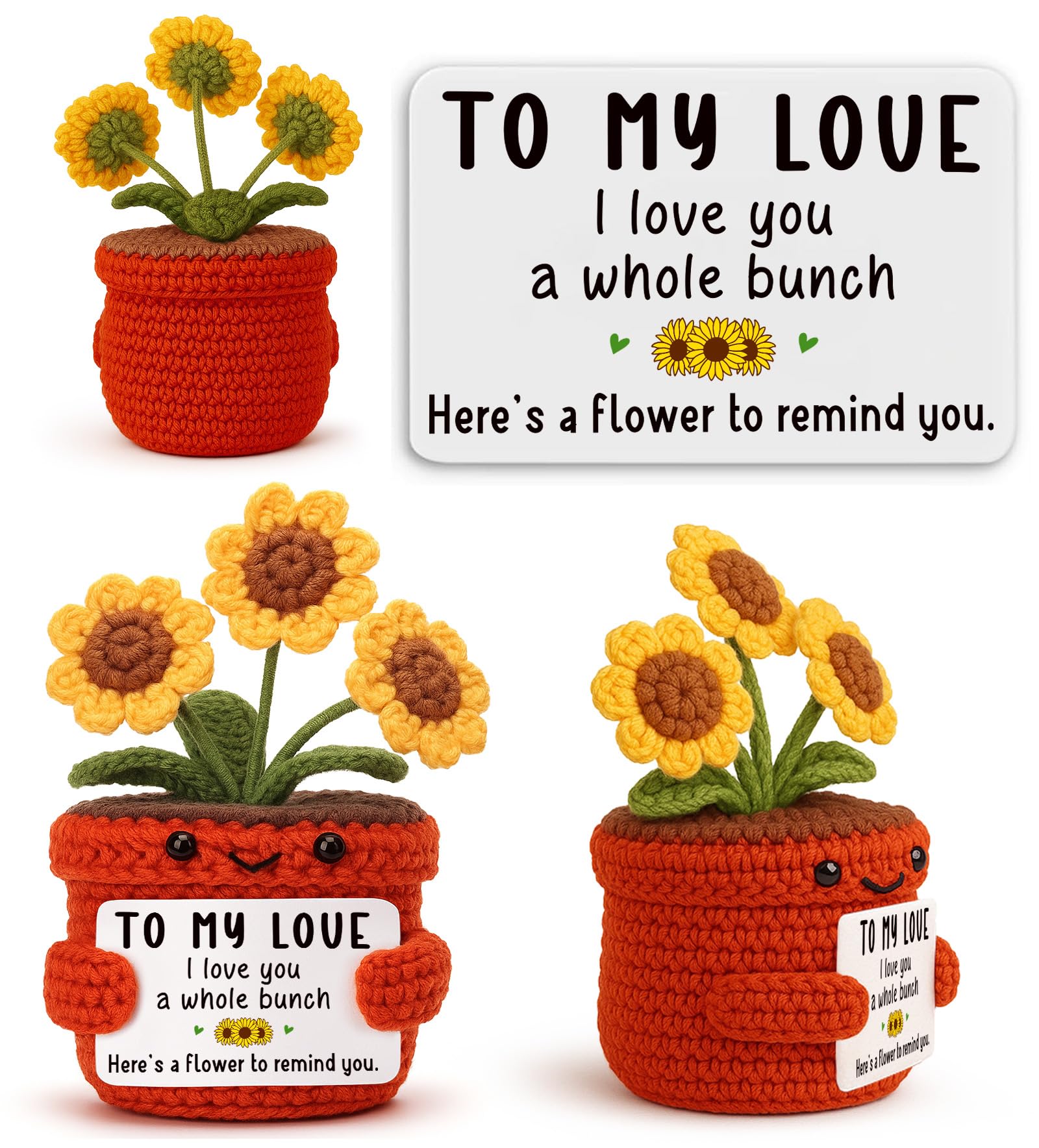 Amazon.com: YUEYUQIU Crochet Sunflower with Love Quote, Handmade