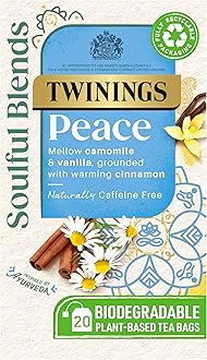 Soulful Blends Peace Inspired by Ayurveda - Mellow Camomile Tea Infusion with Vanilla & Cinnamon Herbal Tea - 20 x Biodegradable Tea Bags