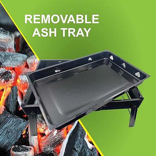 Miniatura 4 de TtAk HOUSEWARE Parrilla de carbón  Parrilla plegable portátil para barbacoa  Parrilla plegable para cocinar al aire libre  Acero inoxidable ligero