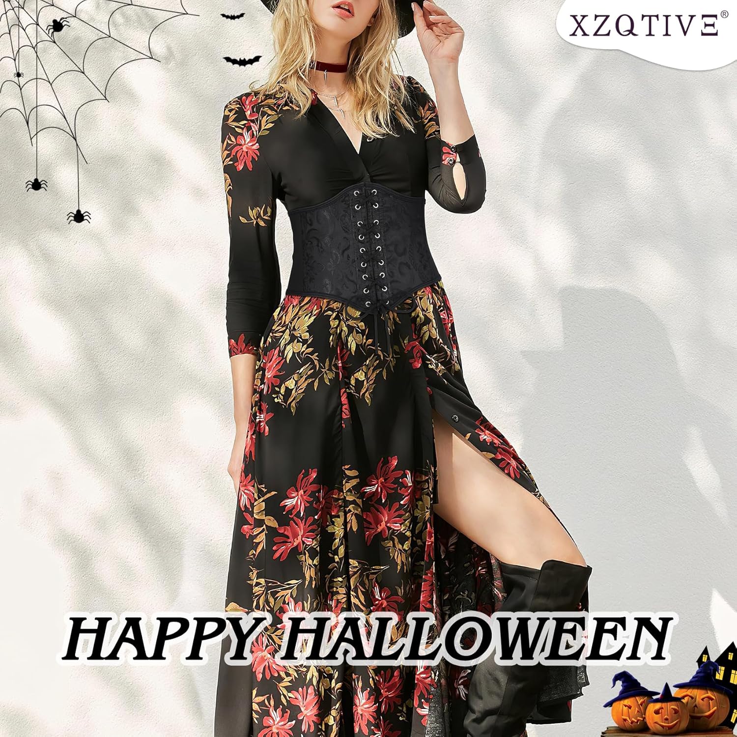 XZQTIVE Womens Corset Belt, Wide Elastic Lace Up Pirate Corset for Dress Black Renaissance Waist Cinch Belt for Costume - Image 3