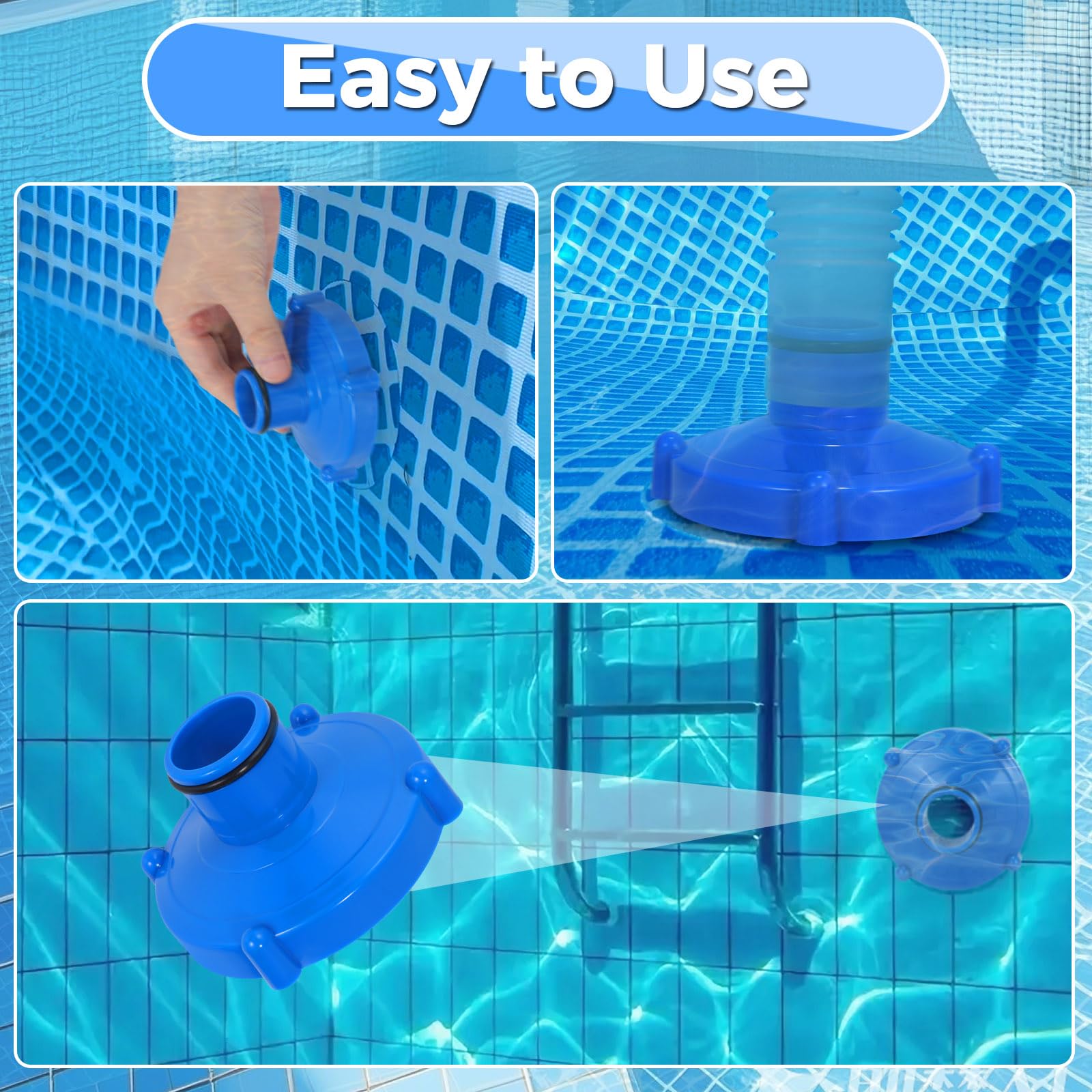 Adaptador para Aspiradora de Piscina, Piezas para Aspiradora De Piscina, Accesorios Piscina, Accesorios para Adaptador De Piscina, Accesorios para Filtros de Piscinas de Verano (Azul 1)