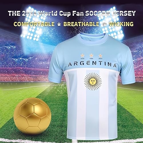 Miniatura 3 de Camiseta de fútbol para fanáticos de la Copa del Mundo 2026 - Argentina, Brasil, México y Estados Unidos