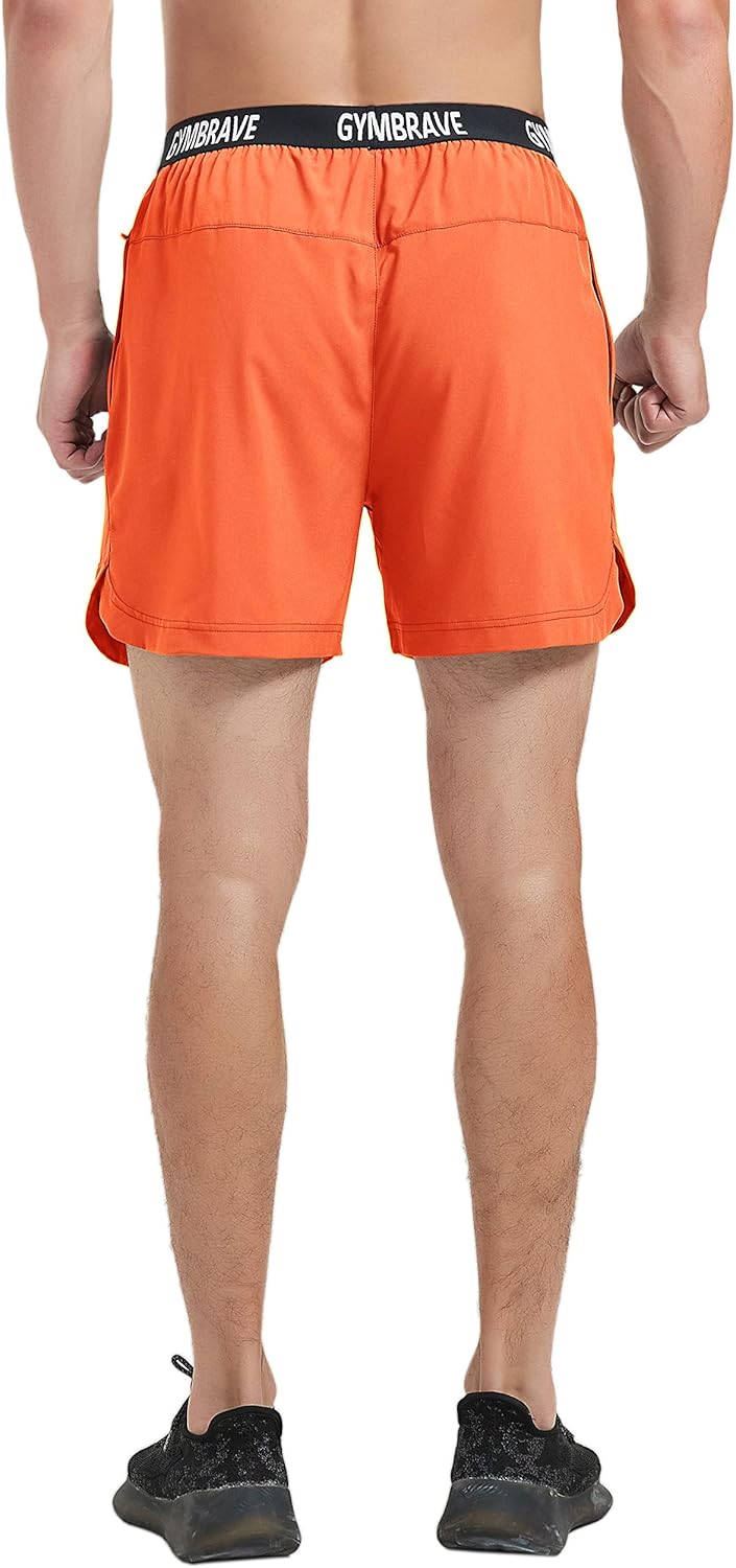 GymBrave Men's 5 Inches Athletic Running Shorts Lightweight Quick Dry Workout Training Short with Zip Pockets - Image 2