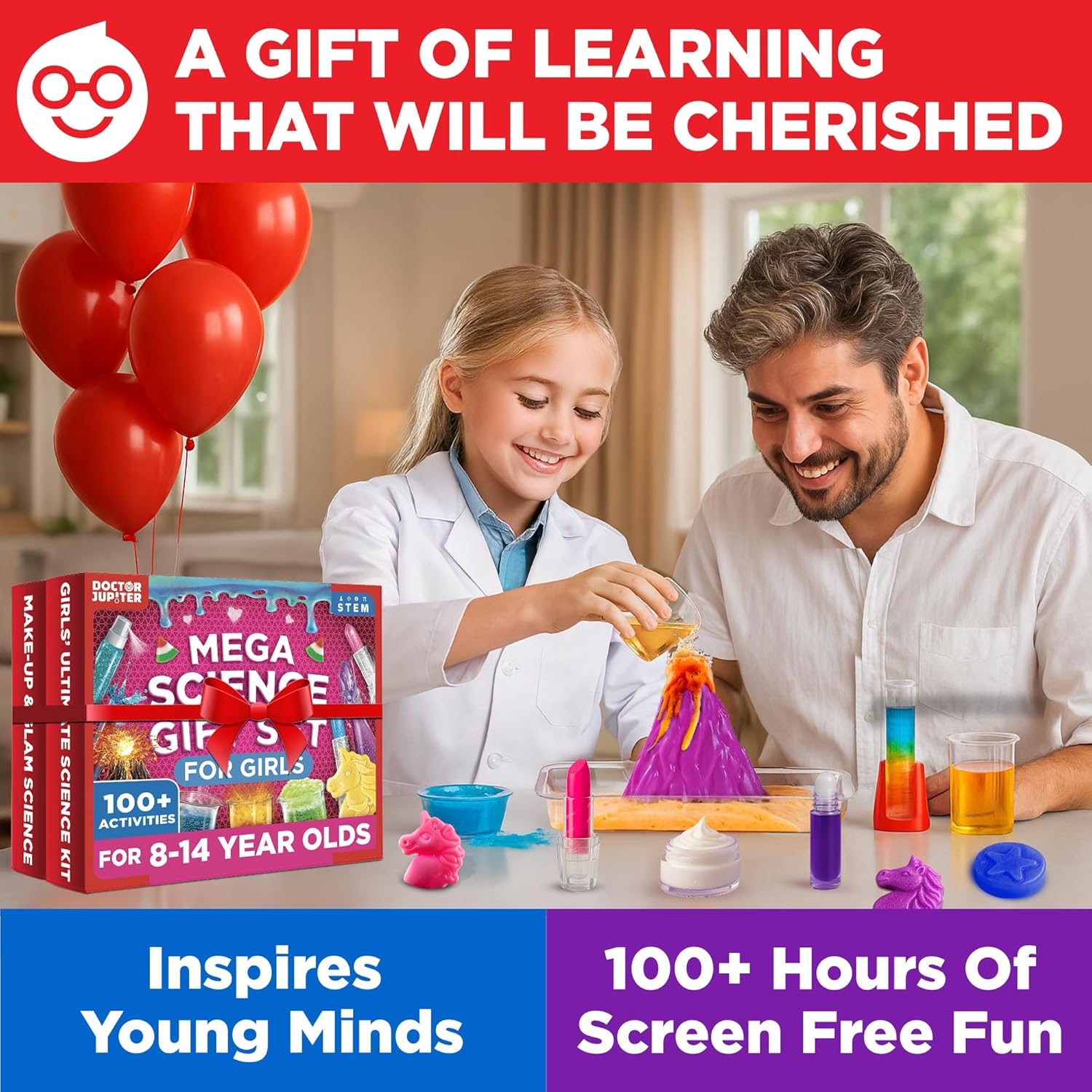 Doctor Jupiter Mega Science Gift Set | Set of ‘Girls’ Ultimate Science Kit’, ‘Glam Science Kit’ for Ages 8+ | Birthday Gift Ideas, STEM Learning & Educational Toys for 8-10-12-14 Year Olds - Image 7
