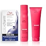 Wella Professionals Invigo Brilliance Color Protection Shampoo & Conditioner, For Fine Hair + Wella ColorCharm Permanent Liquid Hair Color for Gray Coverage, 5AA Light Brown Intense Ash