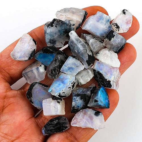 Miniatura 9 de 50 cts, 4-6pcs, Natural Rainbow Moonstone Rough Gemstone, Raw Crystals, Moonstone Rock, Jewelry Making Supplies, Chakra Healing Crafts & DIY Stone
