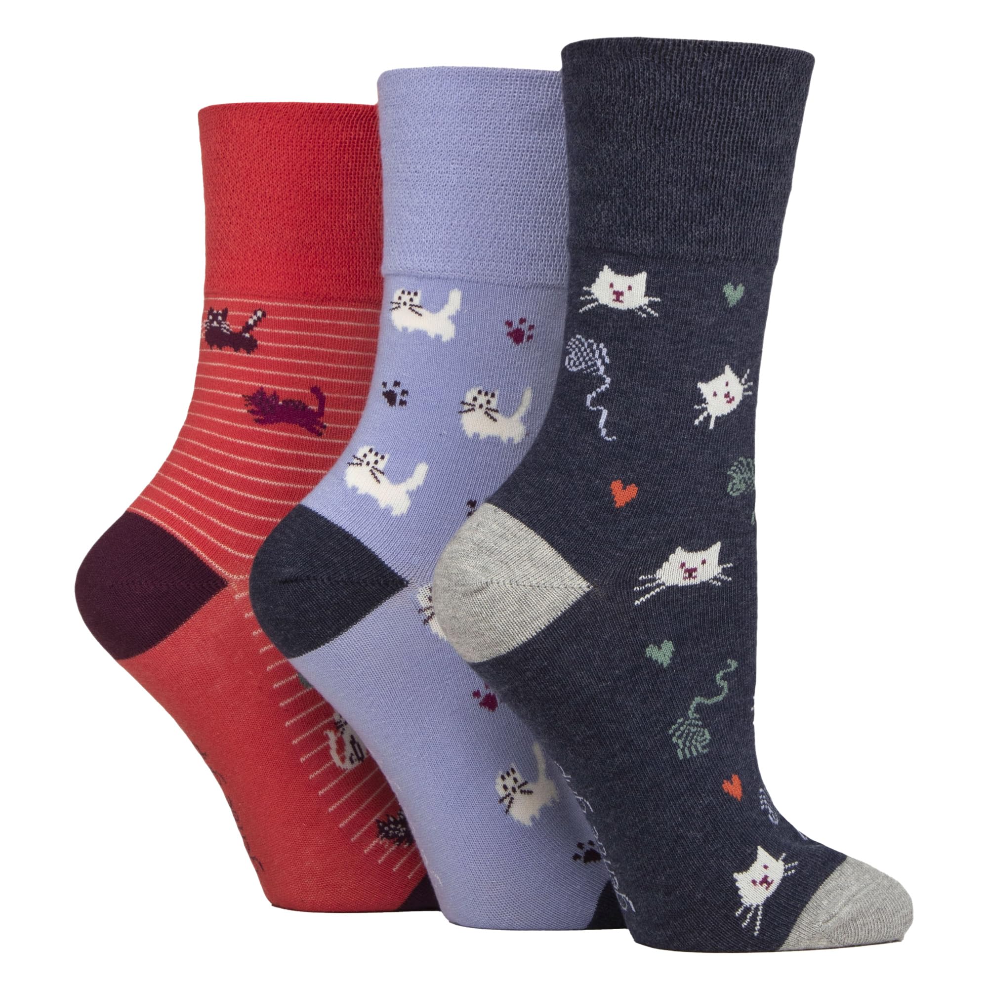 Sock Shop Gentle Grip Women's I'm A Cat Person 6 Pairs Sockshop Cotton Socks | Gentle Grip | 4-8 Uk (Uk, Numeric, 4, 8, Regular, Regular, )