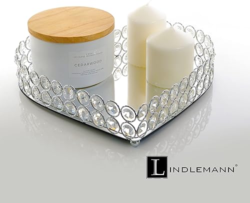 Miniatura 114 de Bandeja de tocador de cristal decorativa con espejo, bandejas de perfume para maquillaje, almacenamiento de cosméticos, organizador de Bandeja