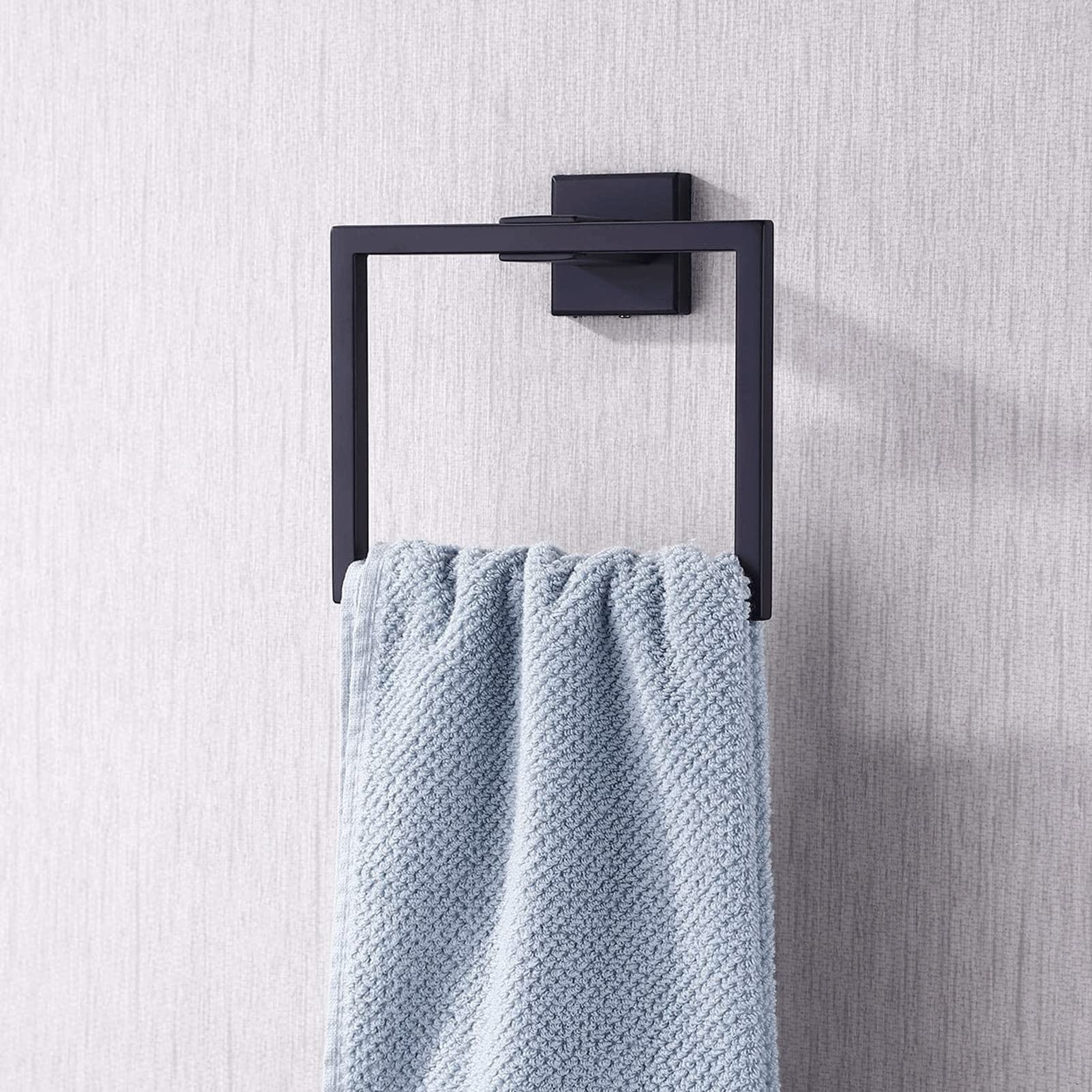 Anneau Porte-Serviette Mural Carré En Acier Inoxydable - Style Moderne Pour Salle De Bain Et Cuisine