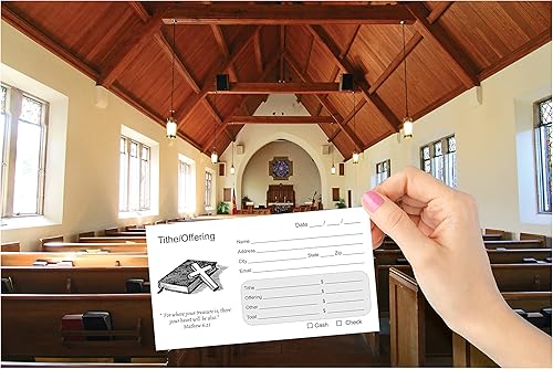 Miniatura 2 de 250 sobres de diezmos y ofrendas para iglesia, 3 5/8 x 6 1/2 pulgadas, papel tejido blanco de 24 libras, impresión en tinta negra en la parte